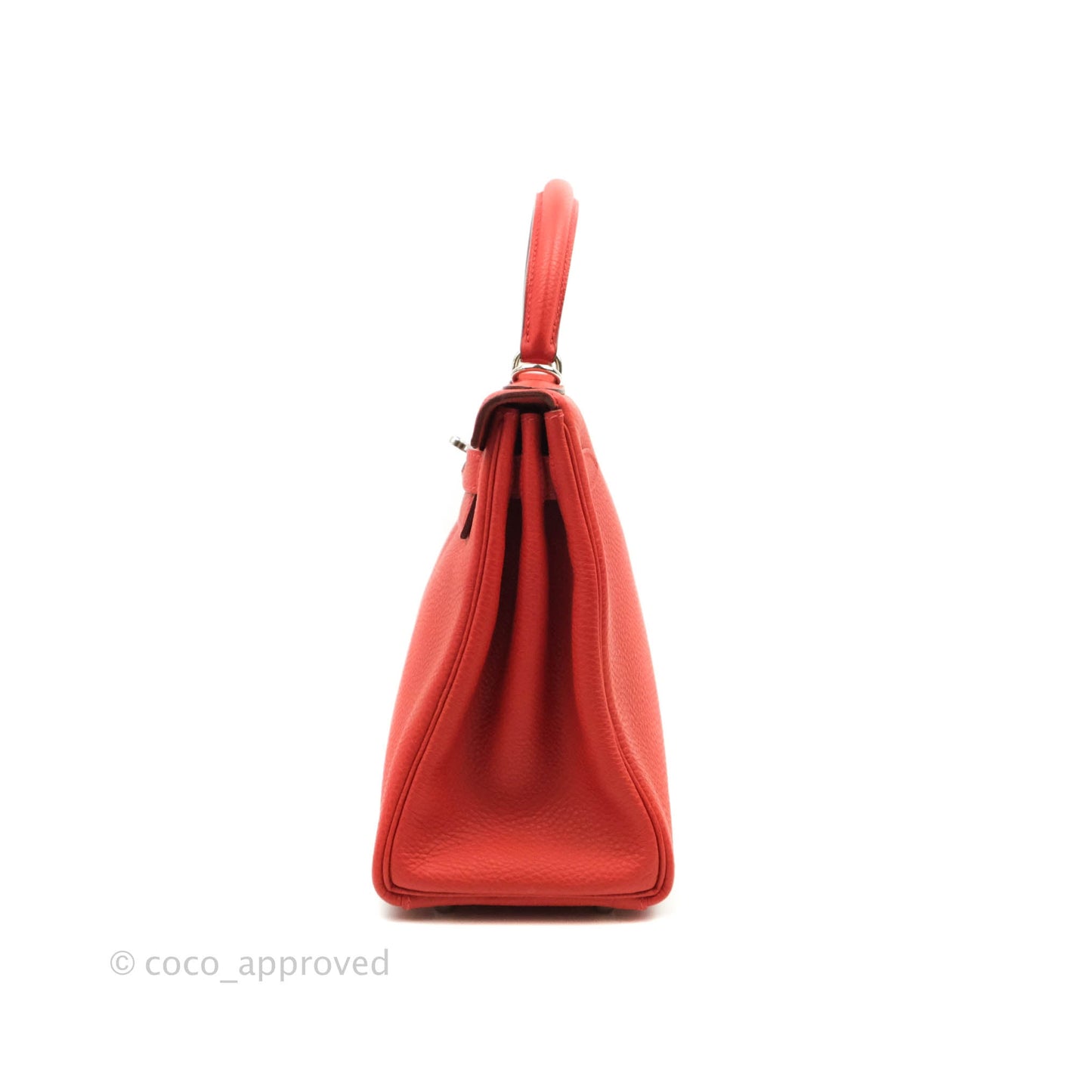 Hermès Kelly 28 Retourne Taurillon Red Clemence Palladium Hardware
