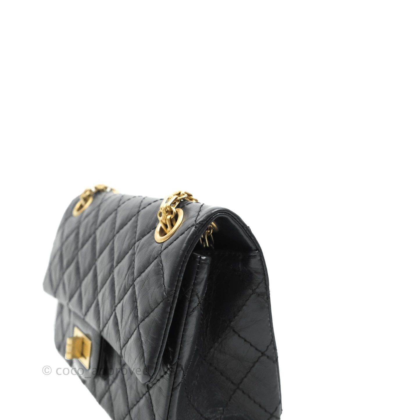 Chanel Mini Reissue 224 Navy Aged Calfskin Aged Gold Hardware