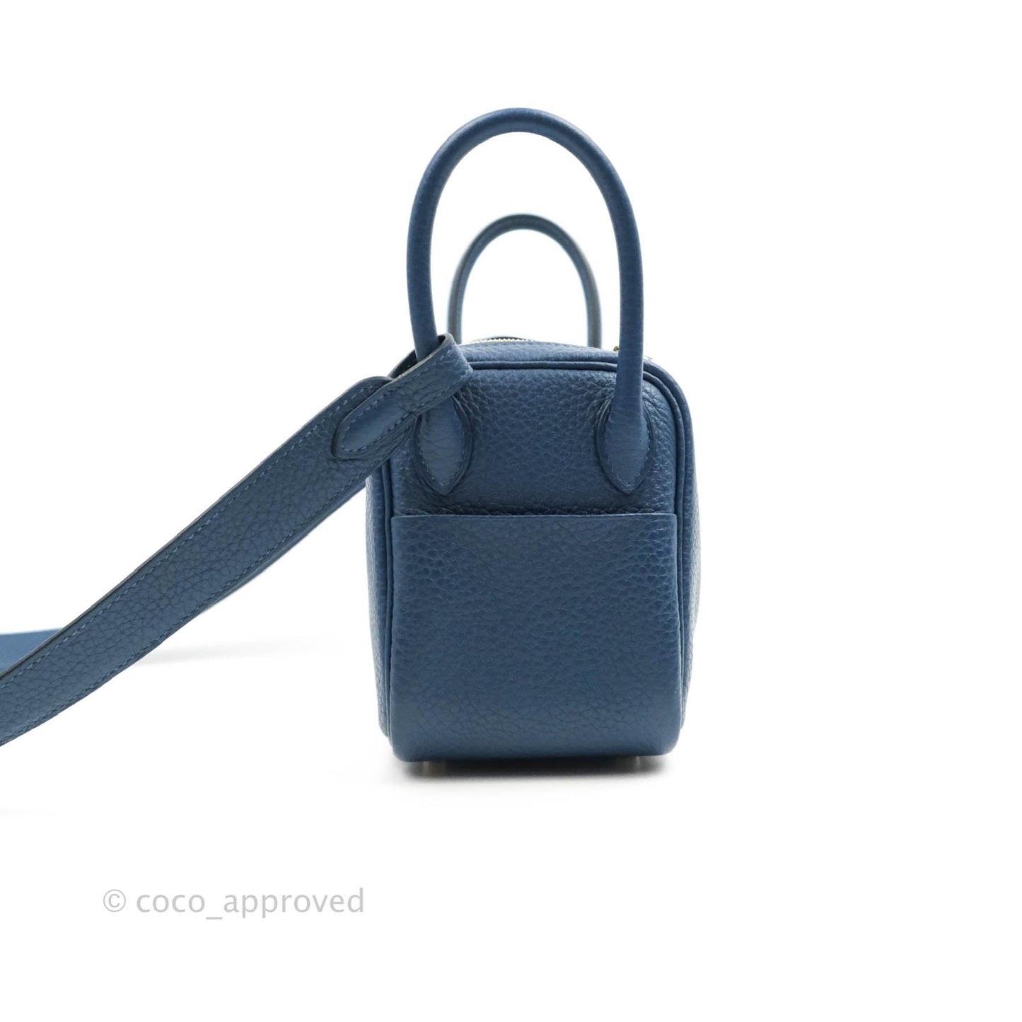Hermès Mini Lindy 20 Deep Blue Clemence Gold Hardware