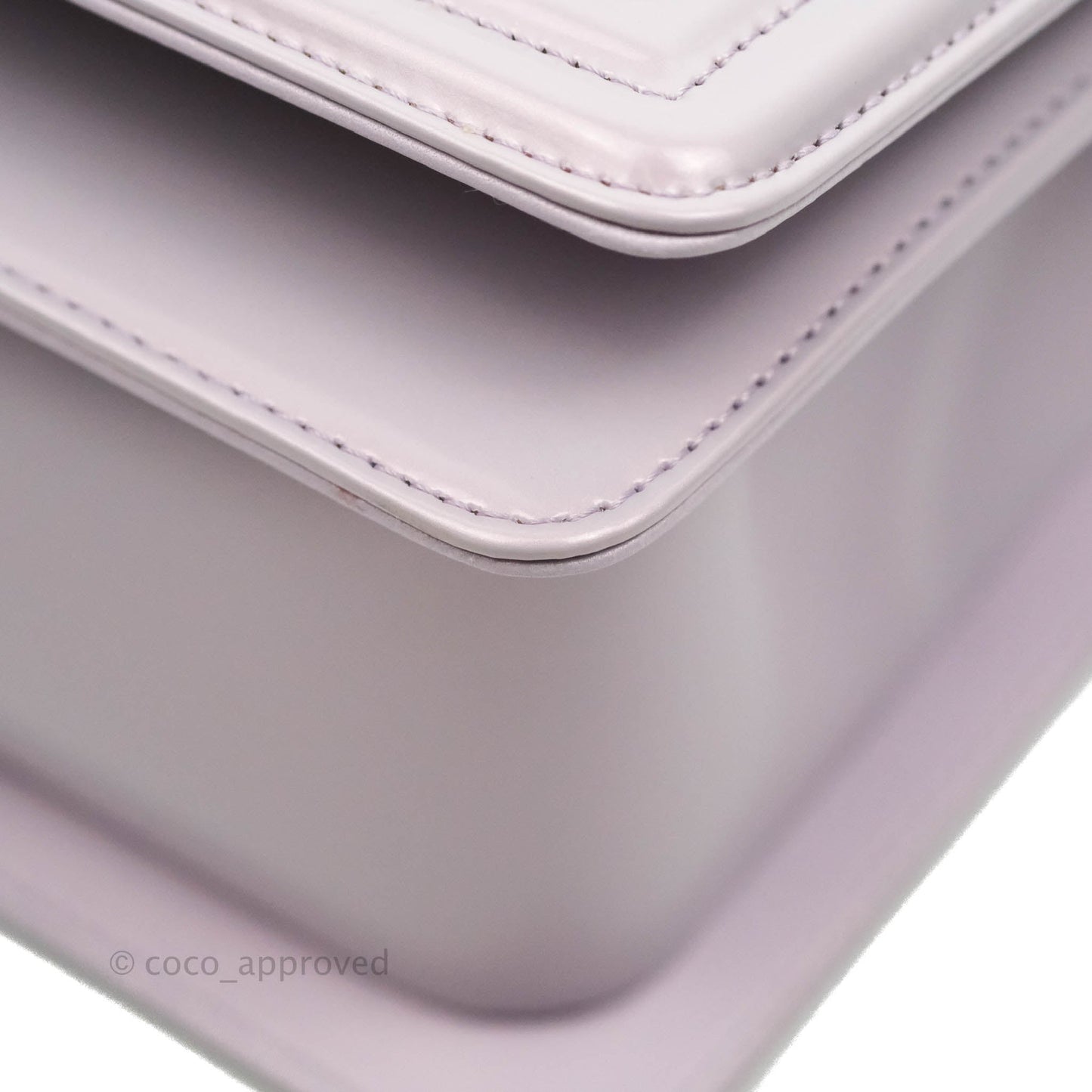 Chanel Quilted Medium Boy Iridescent Lilac Calfskin Light Gold Hardware