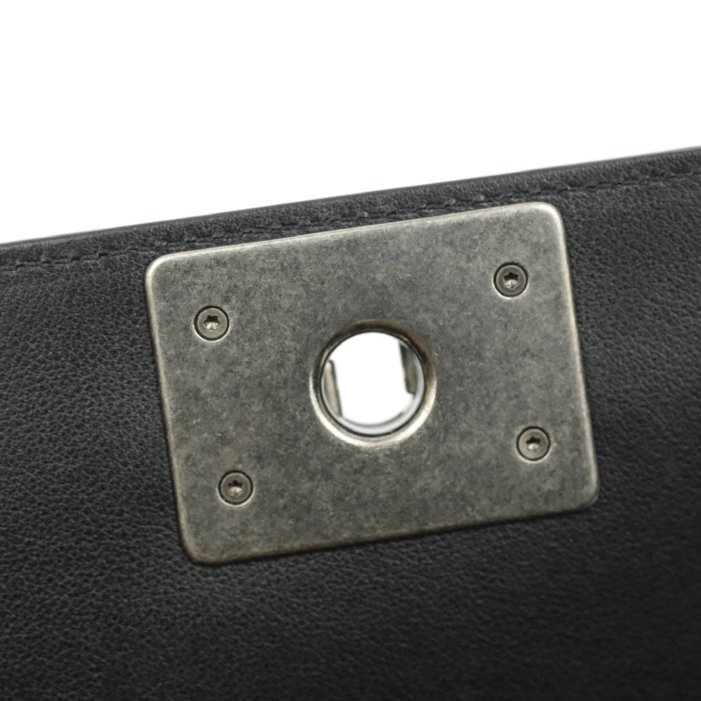 Chanel Quilted Medium Black Calfskin Boy Flap Ruthenium Hardware