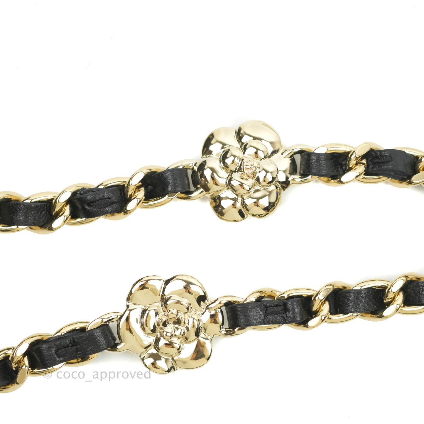 Chanel Vanity Rectangular Camellia Embossed Black Lambskin Gold Hardware