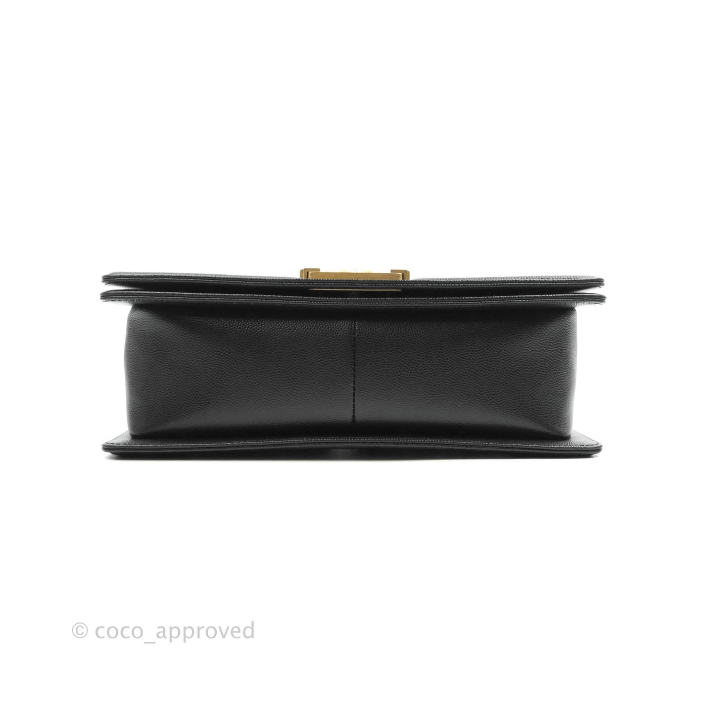 Chanel Medium Quilted Boy Black Caviar Aged Gold Hardware