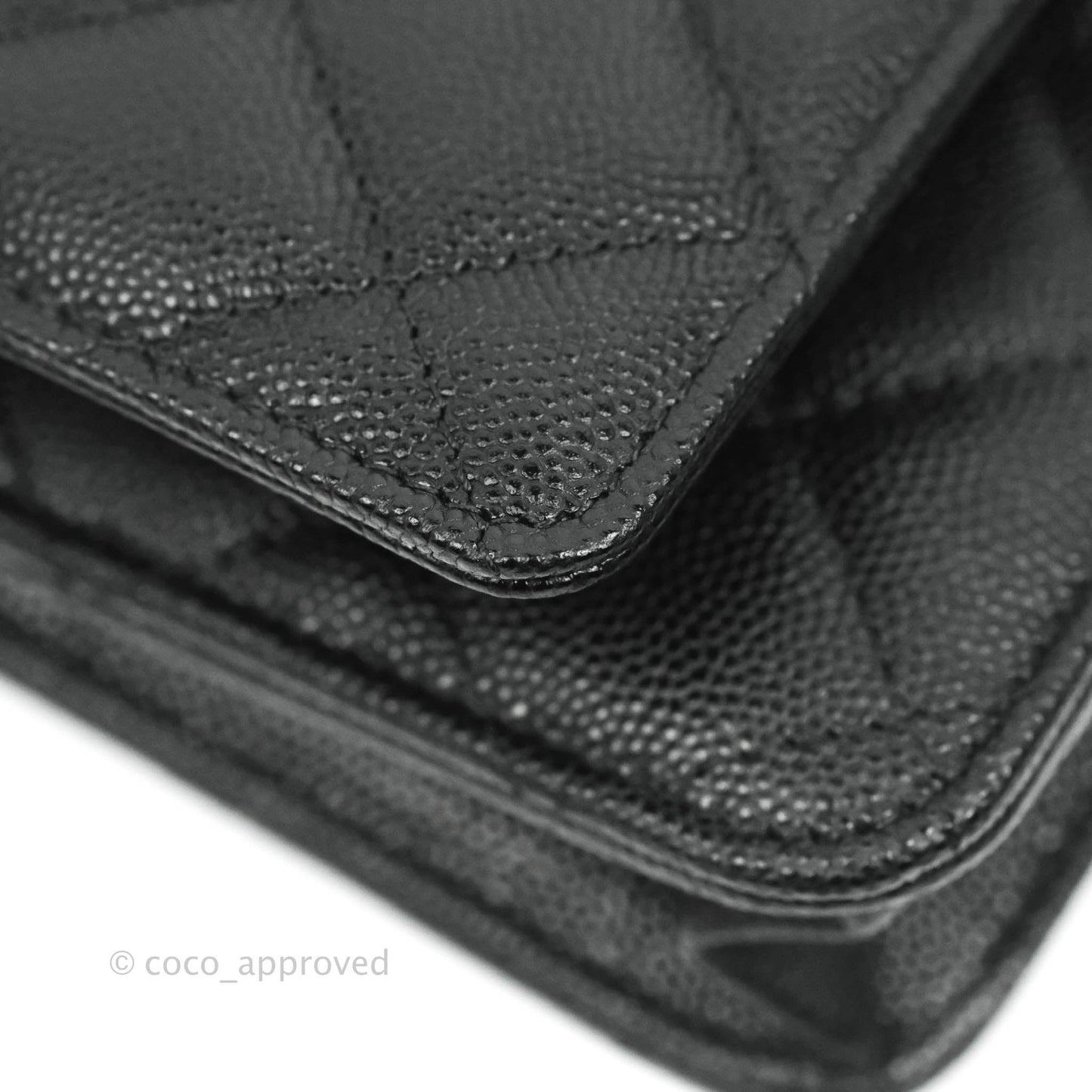 Chanel Quilted WOC Black Caviar Gold Hardware With Charms