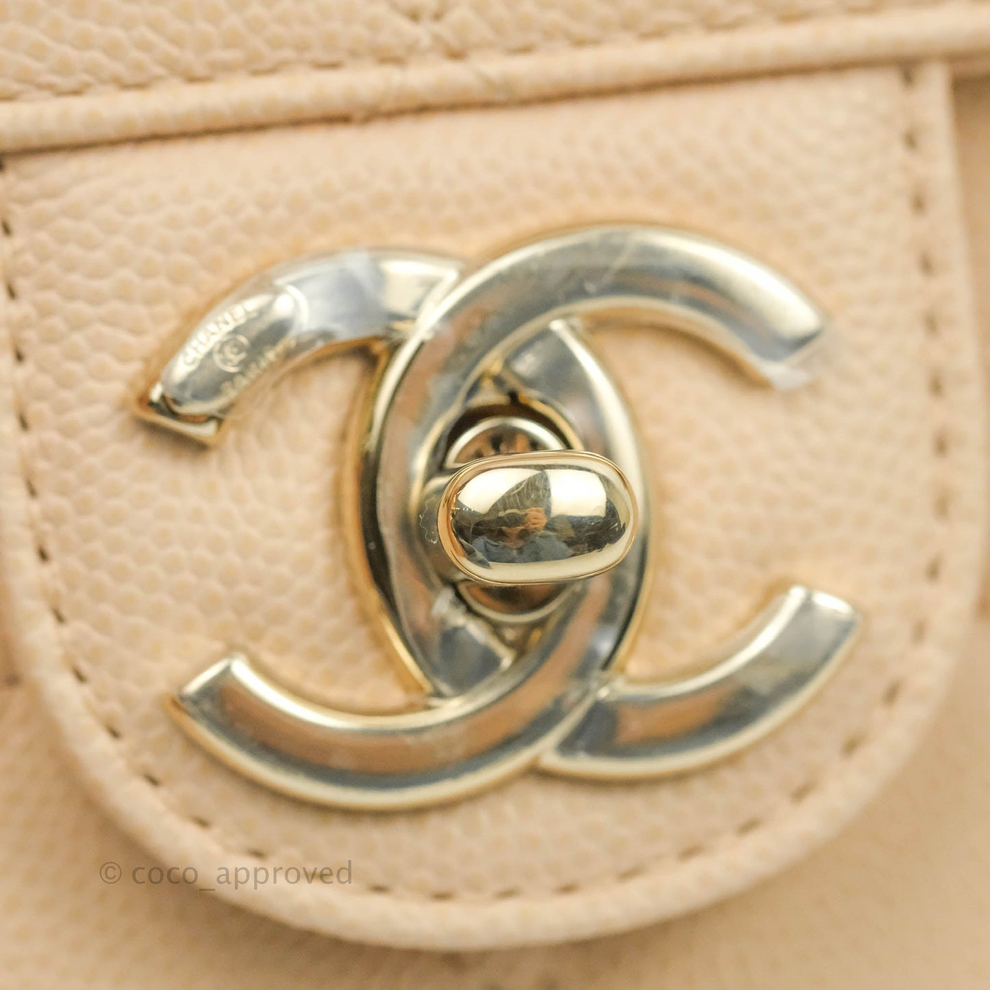 Chanel Quilted Small Like The Wallet Flap Light Beige Caviar Light Gold Hardware 22C