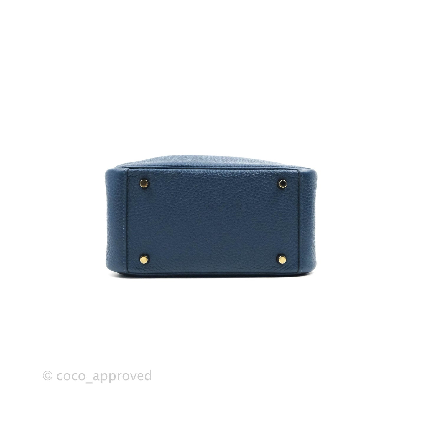 Hermès Mini Lindy 20 Deep Blue Clemence Gold Hardware