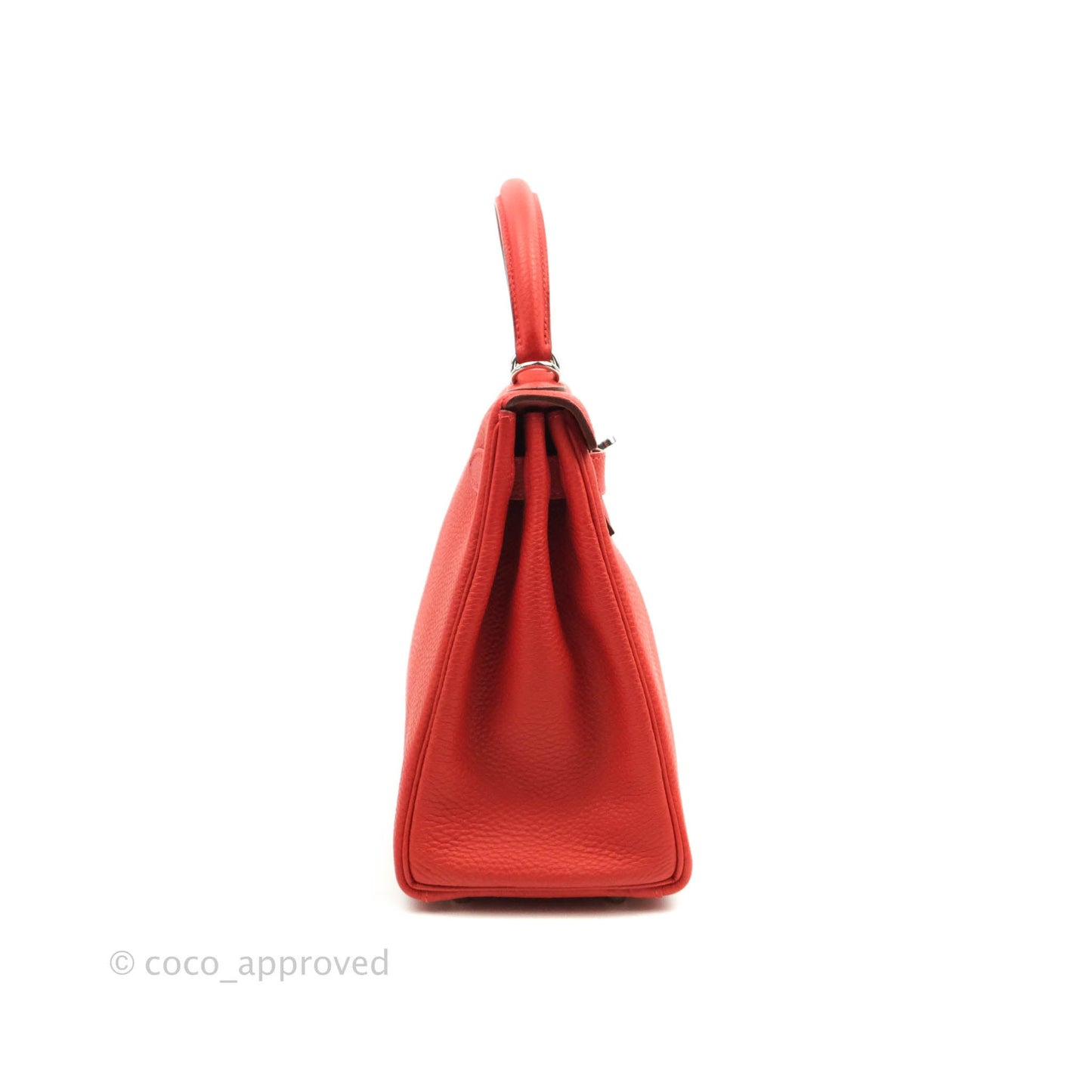 Hermès Kelly 28 Retourne Taurillon Red Clemence Palladium Hardware