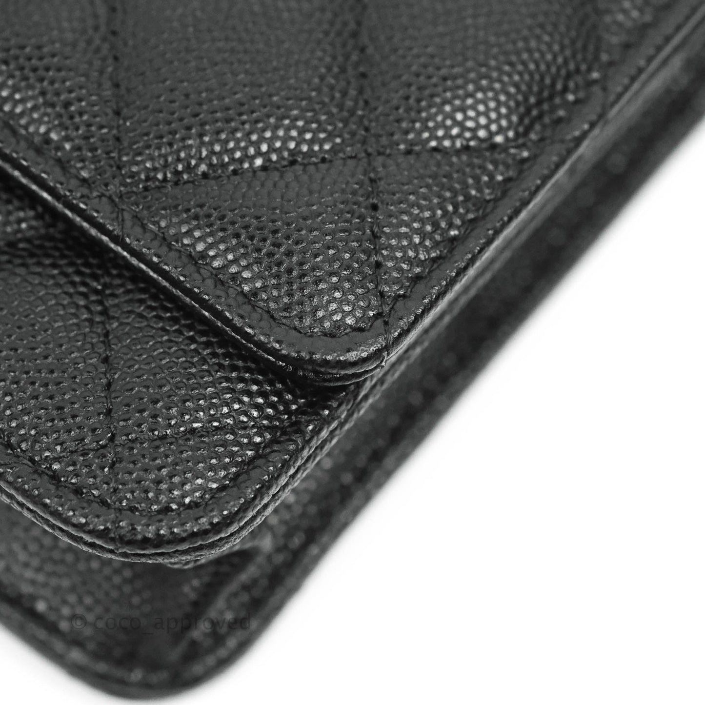Chanel Quilted WOC Black Caviar Gold Hardware With Charms