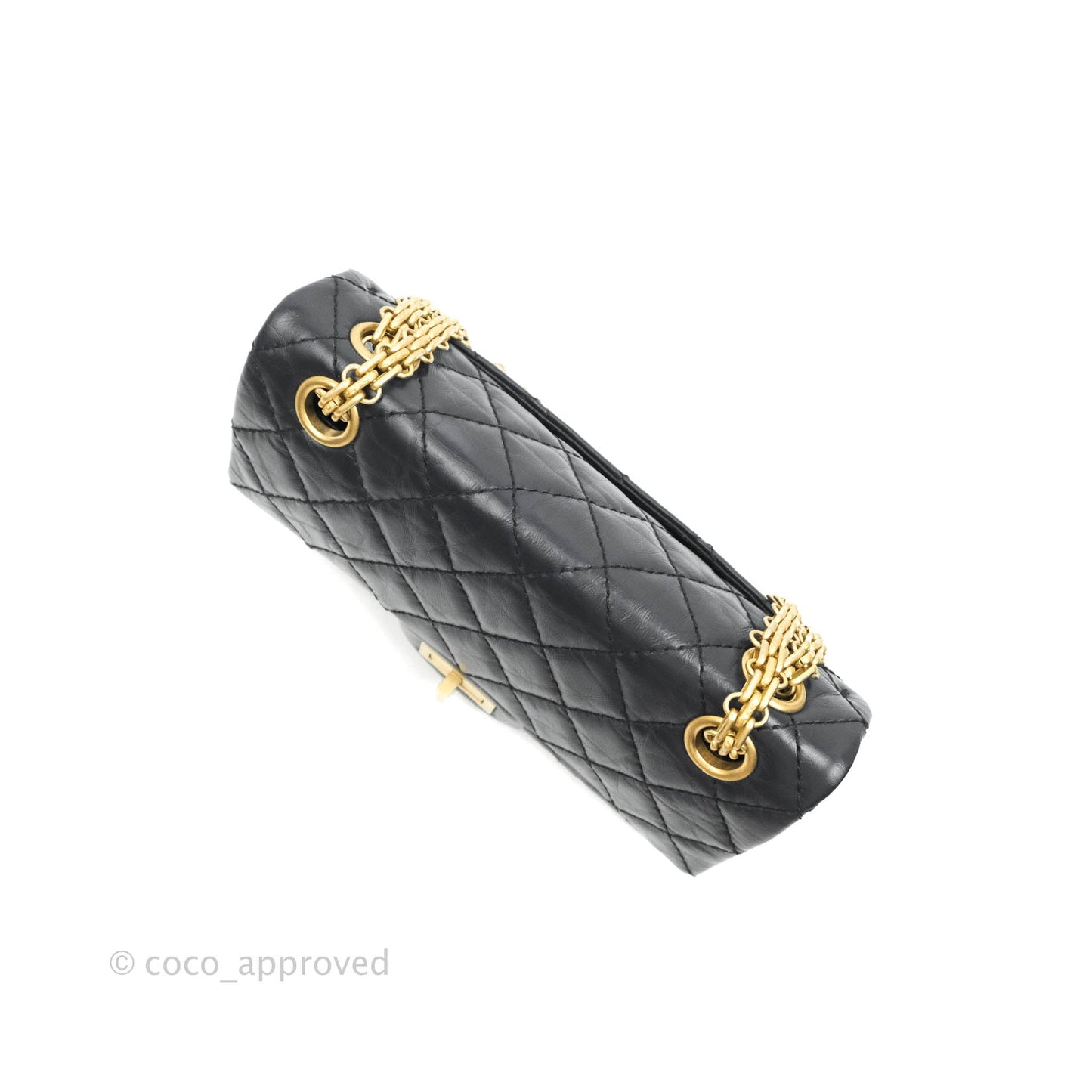 Chanel Mini Reissue 224 Navy Aged Calfskin Aged Gold Hardware
