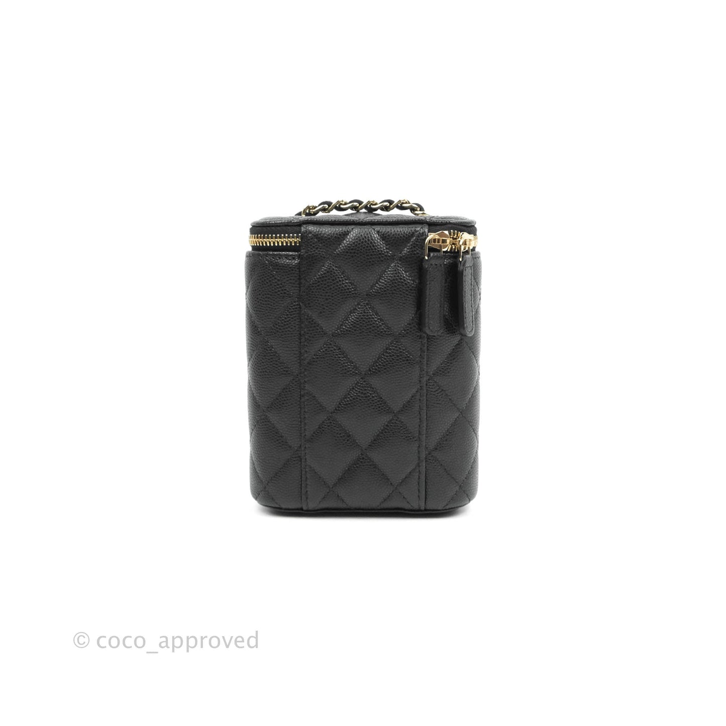 Chanel Classic Mini Vanity With Chain Black Caviar Gold Hardware