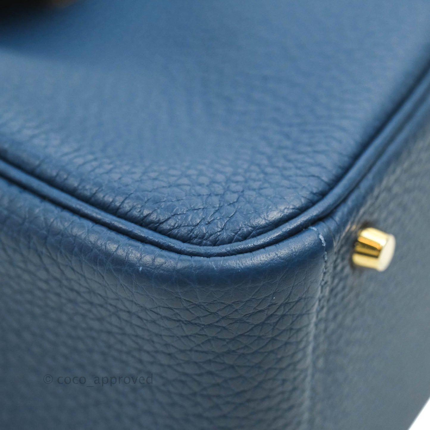 Hermès Mini Lindy 20 Deep Blue Clemence Gold Hardware