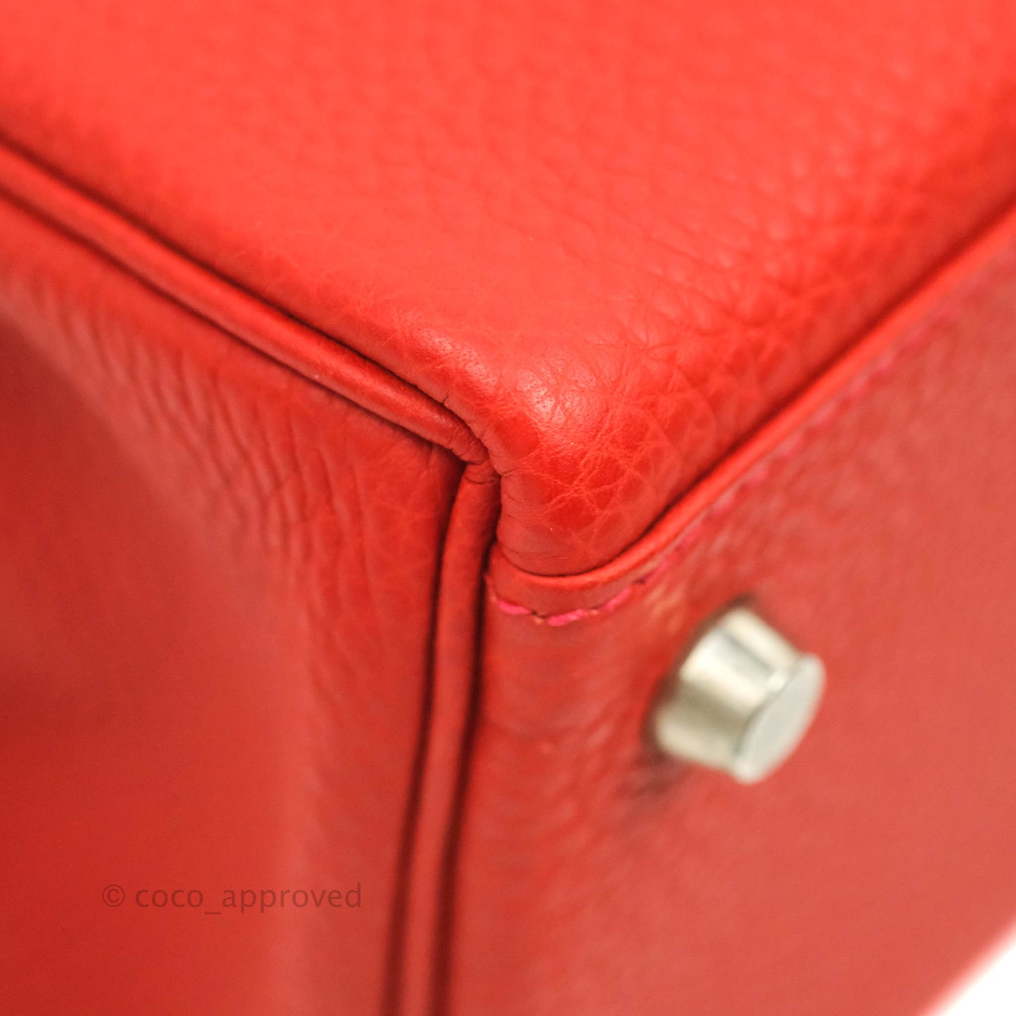 Hermès Kelly 28 Retourne Taurillon Red Clemence Palladium Hardware