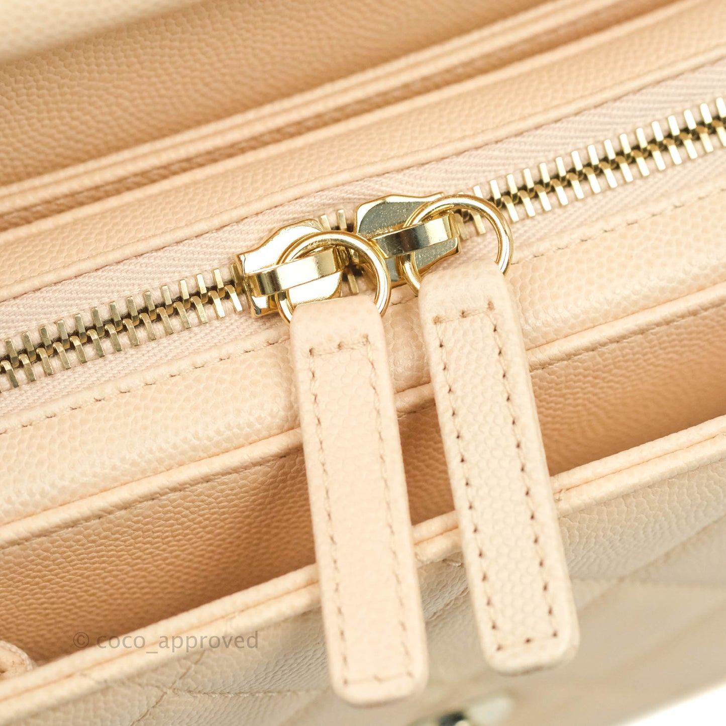 Chanel Quilted Small Like The Wallet Flap Light Beige Caviar Light Gold Hardware 22C