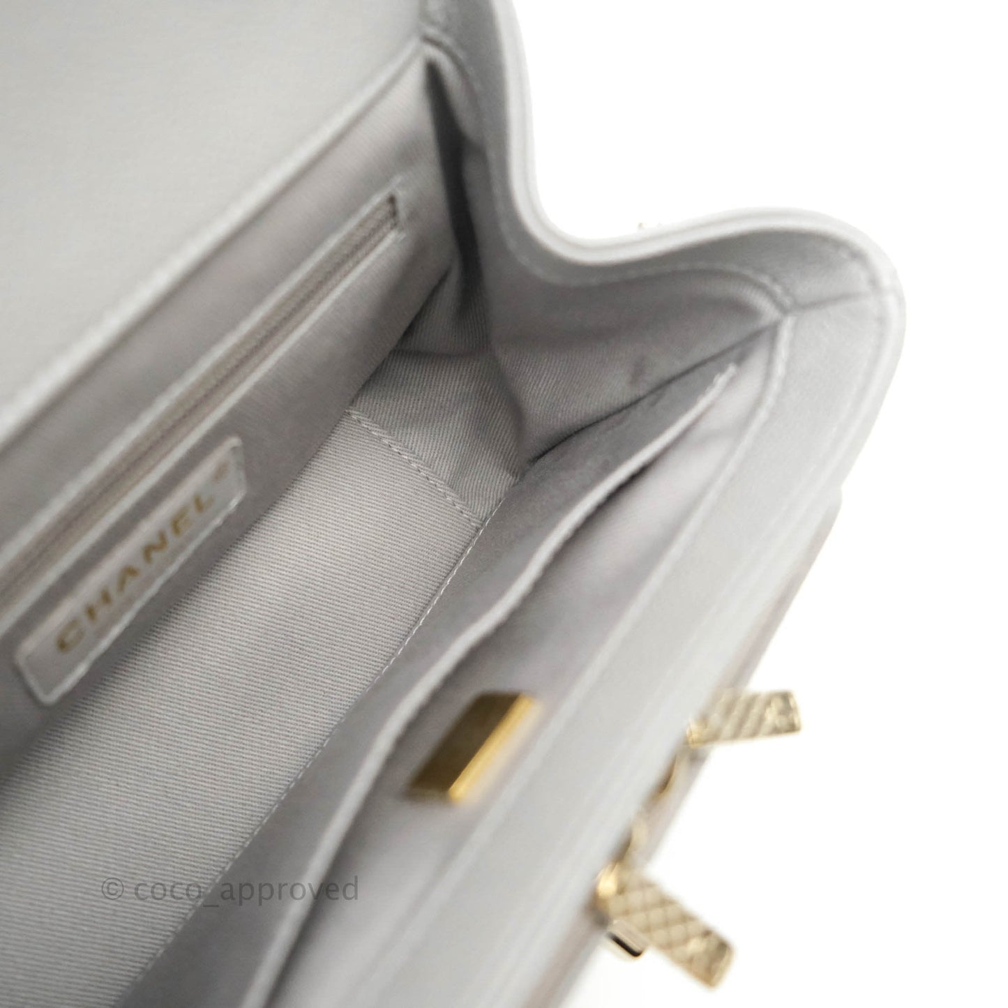 Chanel Quilted Small Business Affinity Flap Grey Caviar Gold Hardware