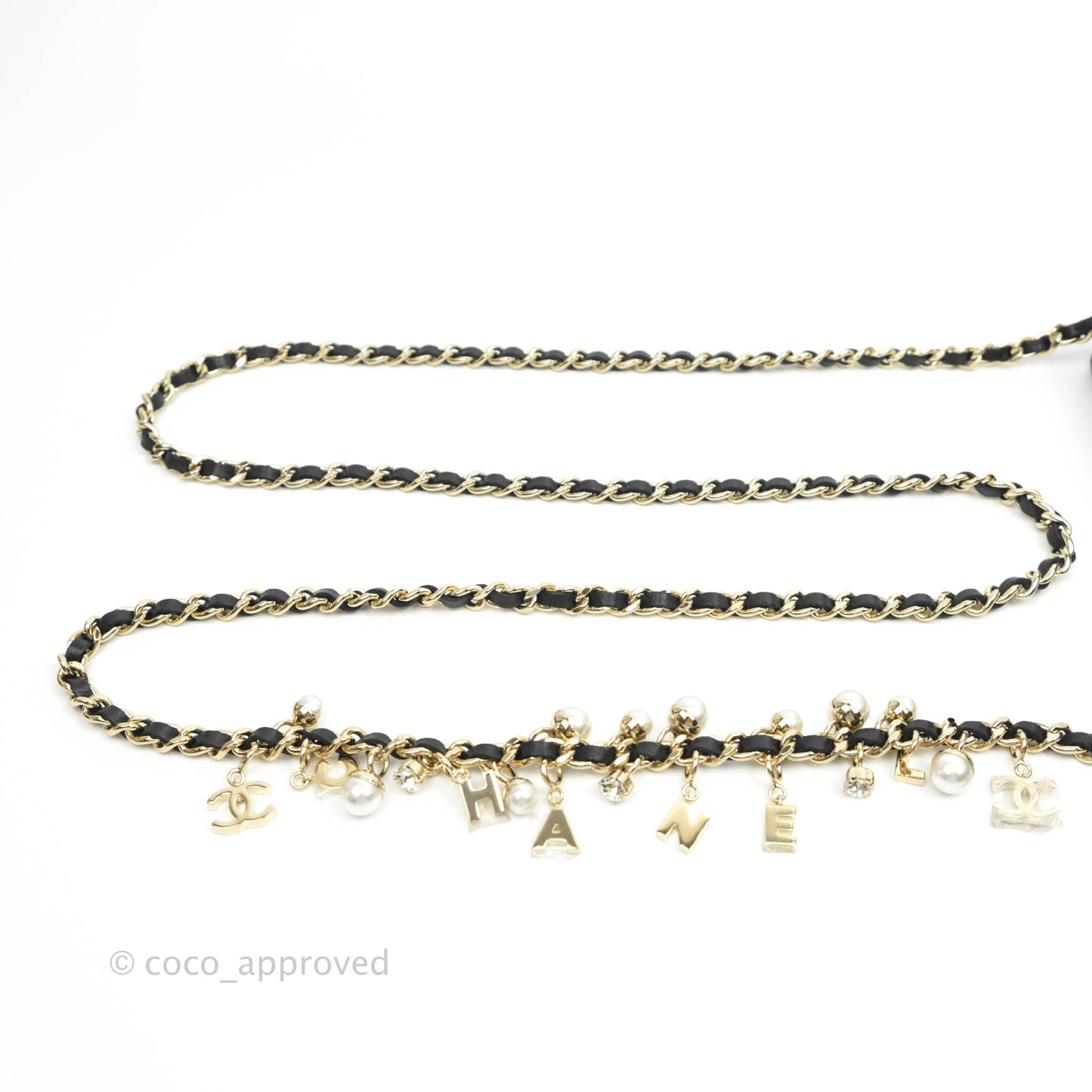 Chanel Pearl Charm Clutch With Chain Black Shiny Calfskin Gold Hardware