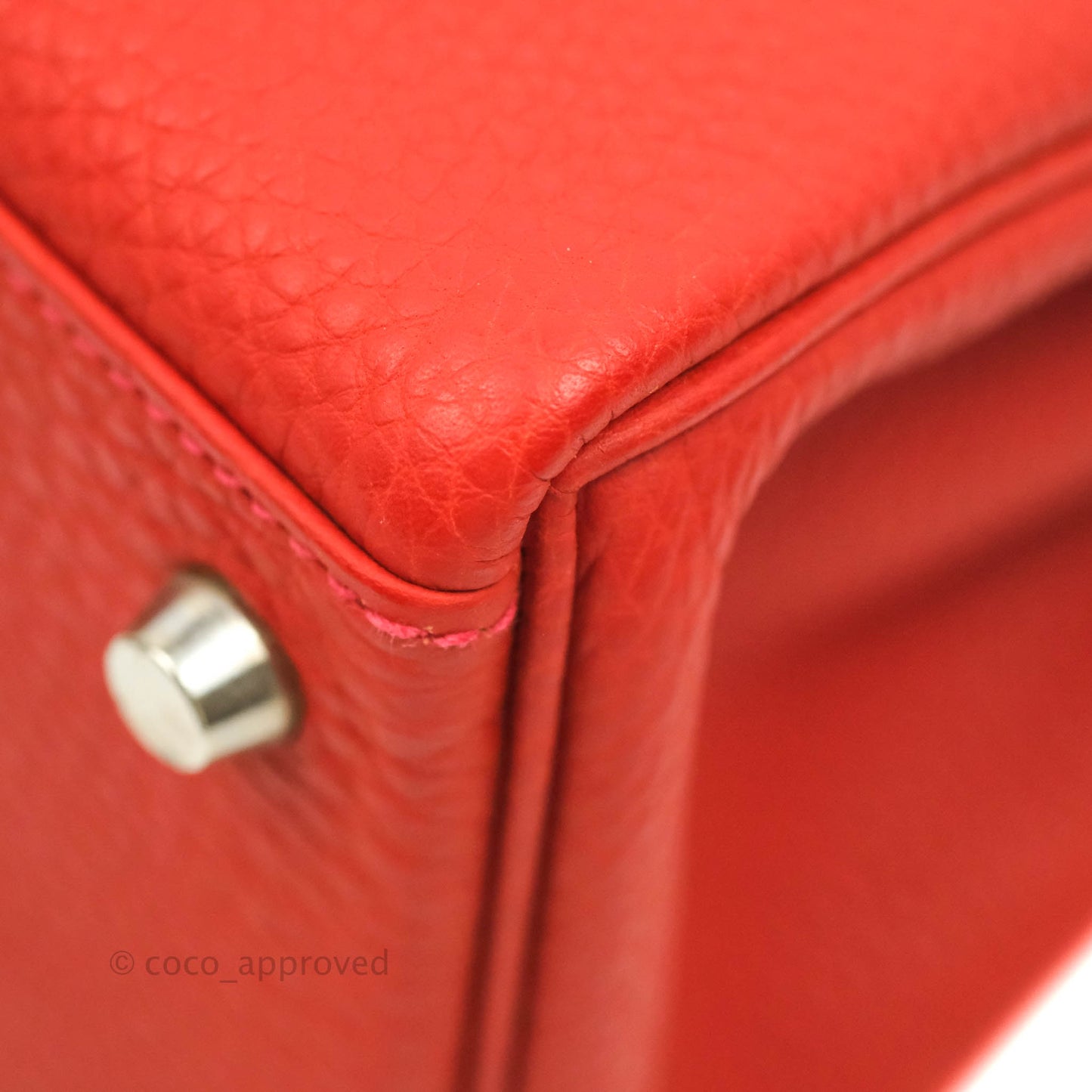 Hermès Kelly 28 Retourne Taurillon Red Clemence Palladium Hardware