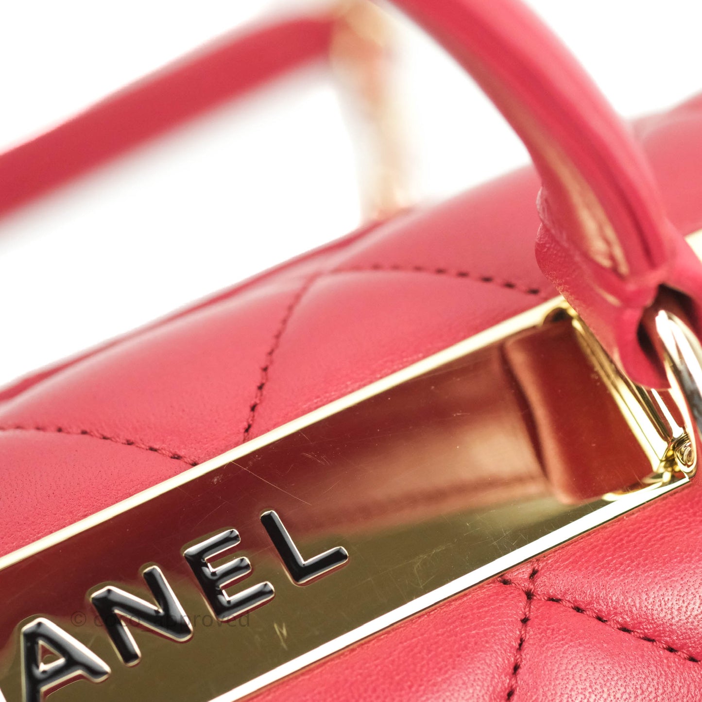 Chanel Small Quilted Trendy CC Red Lambskin Gold Hardware