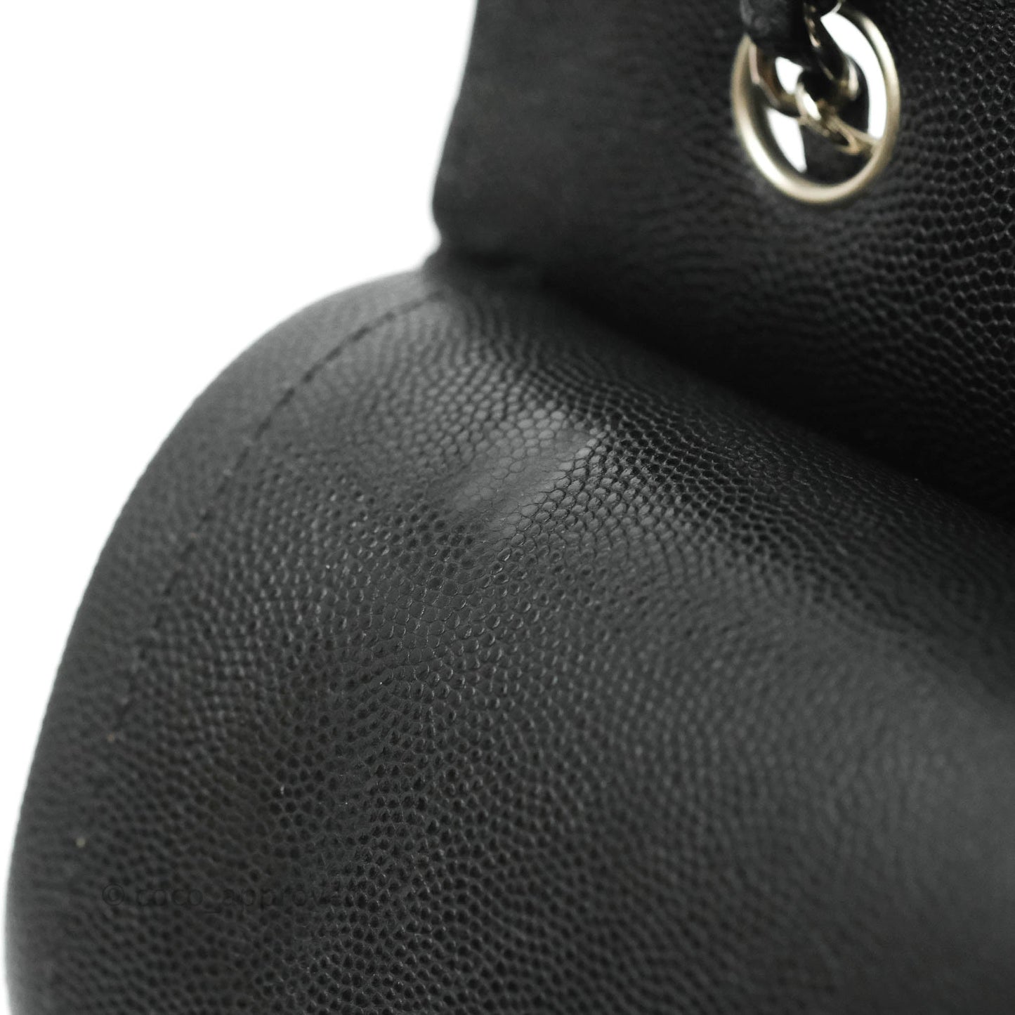 Chanel Classic M/L Medium Chevron Double Flap Black Caviar Silver Hardware