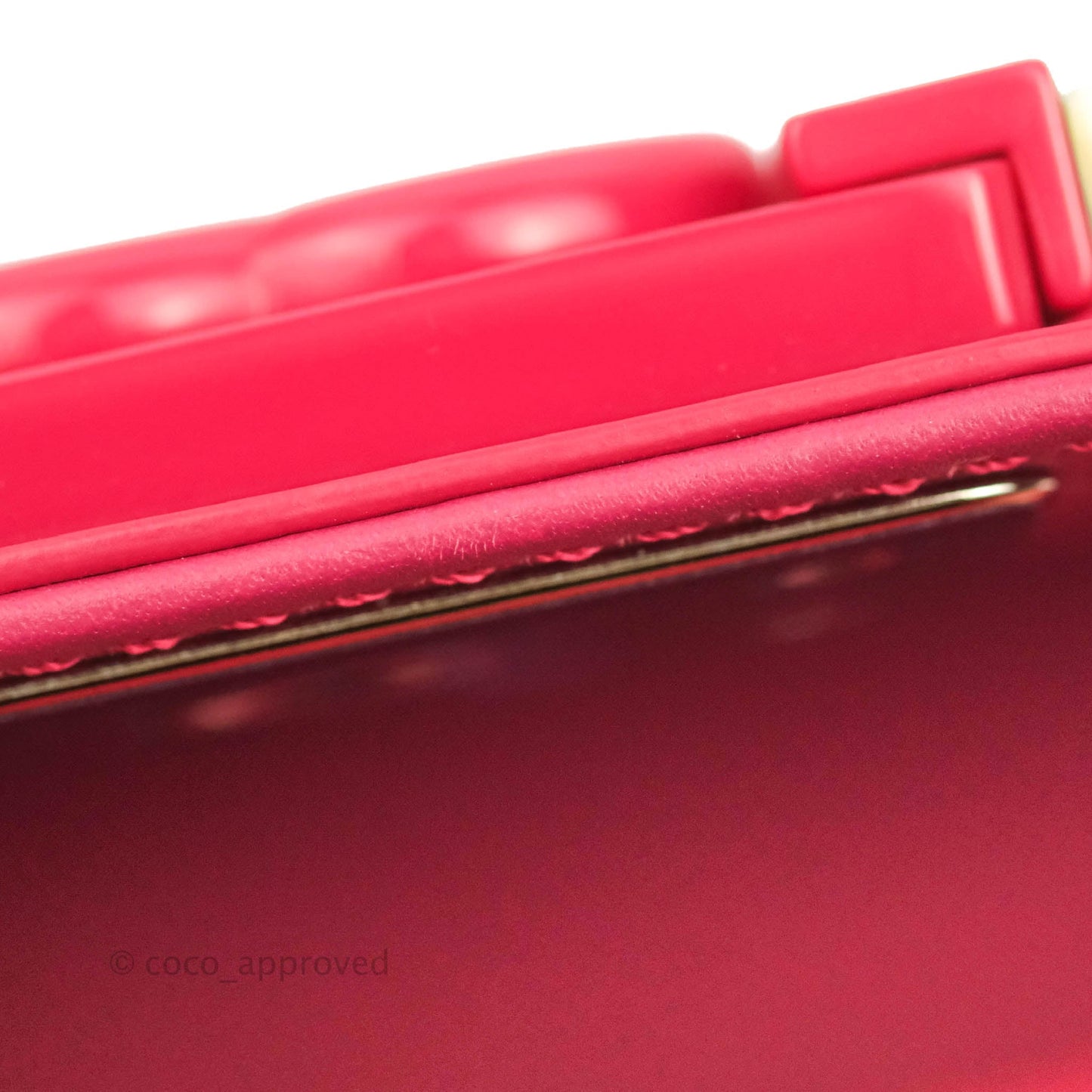 Chanel Quilted Medium Boy Bag Pink Patent Pink & Silver Hardware