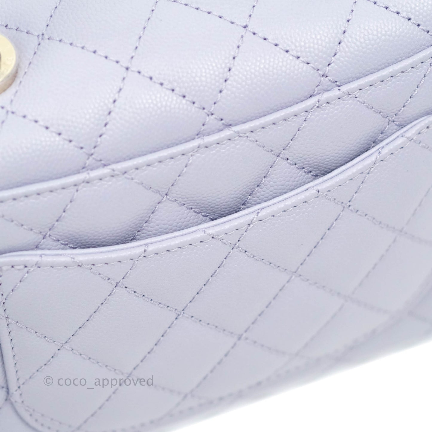 Chanel Mini (Small) Coco Handle Quilted Purple Lilac Caviar Gold Hardware 21K
