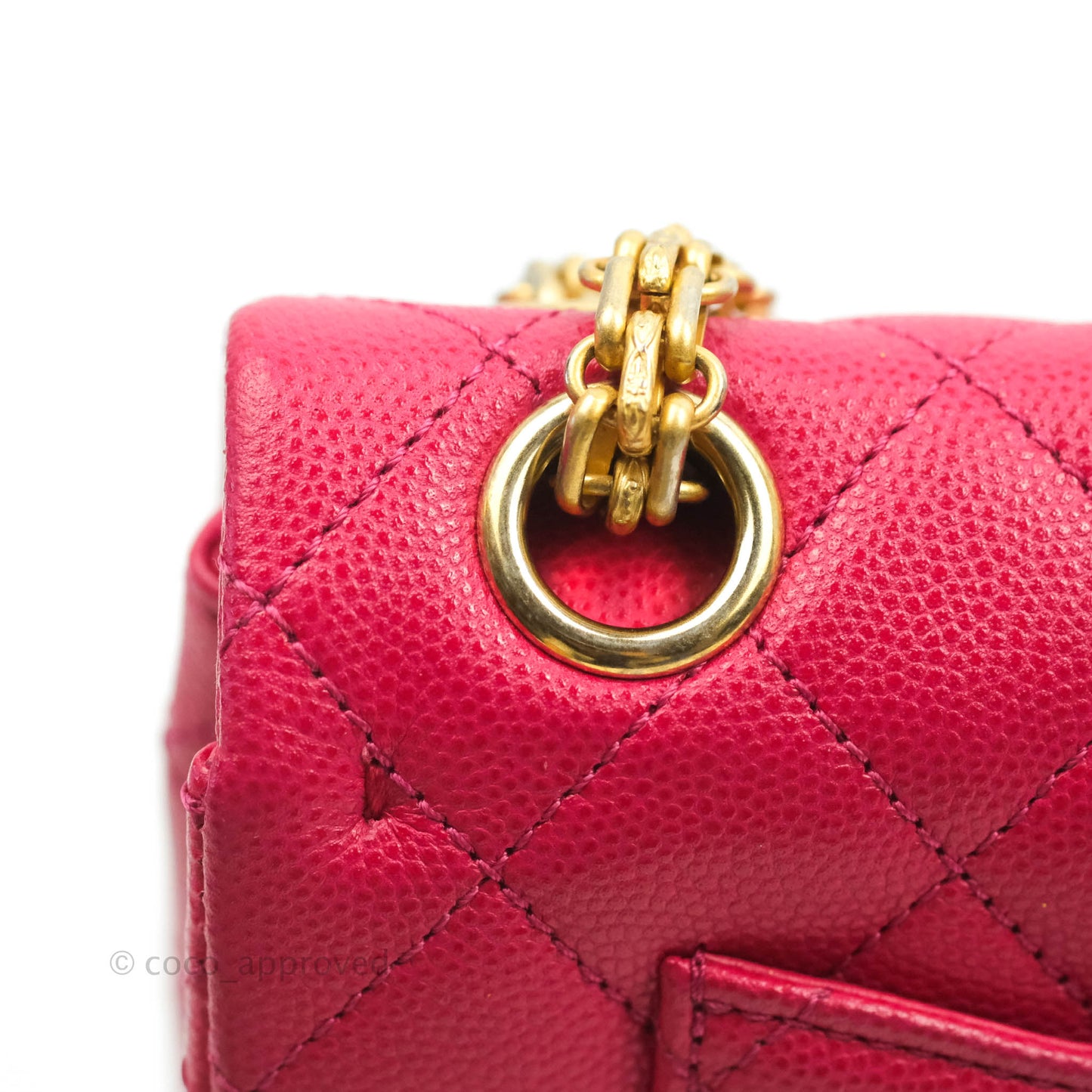 Chanel Reissue 224 Flap Quilted Fuschia Pink Caviar Aged Gold Hardware