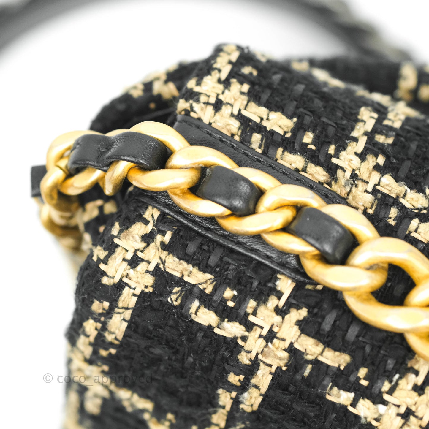 Chanel 19 Small Tweed Black Beige Mixed Hardware