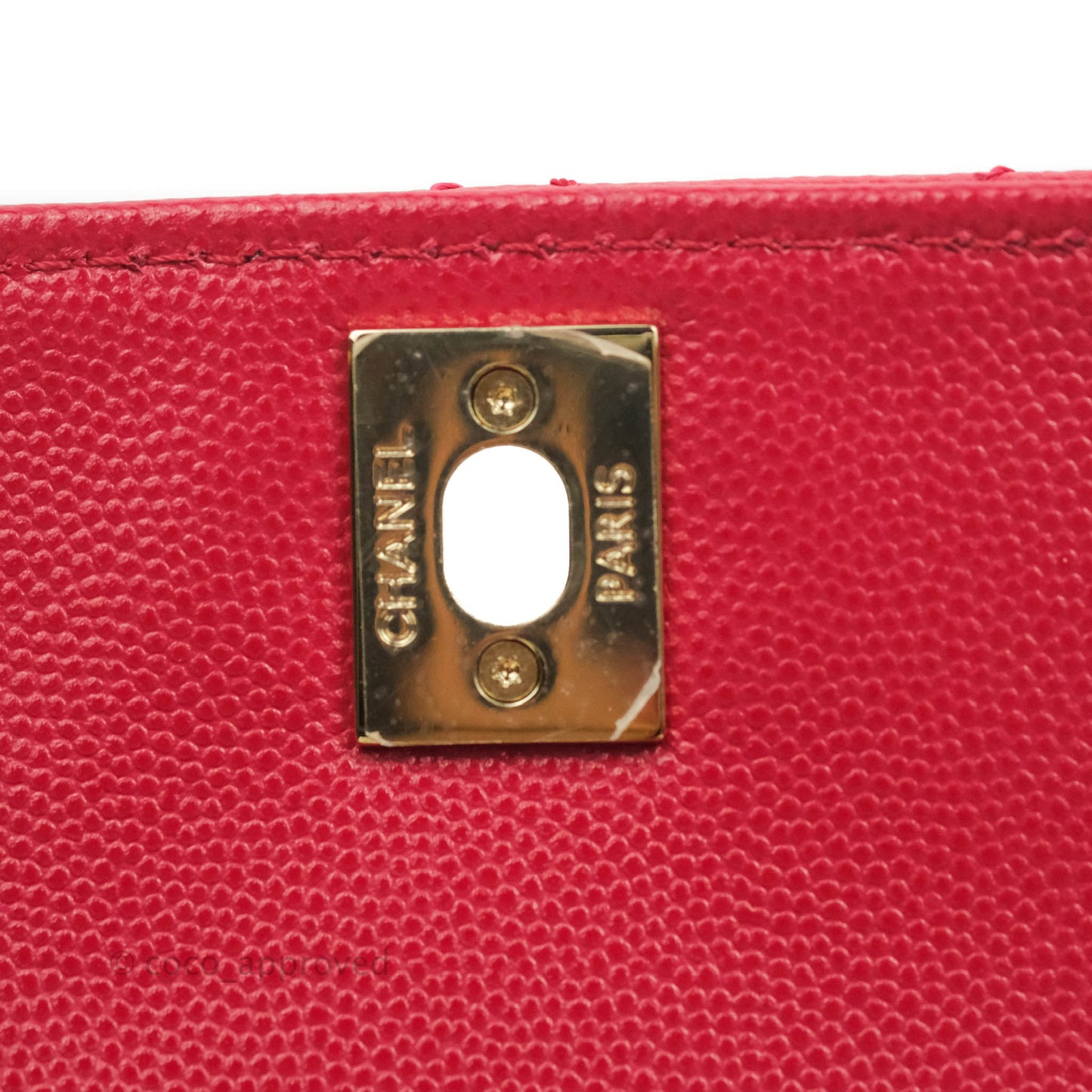 Chanel Small (Mini) Coco Handle Quilted Rosy Red Caviar Gold Hardware 21A