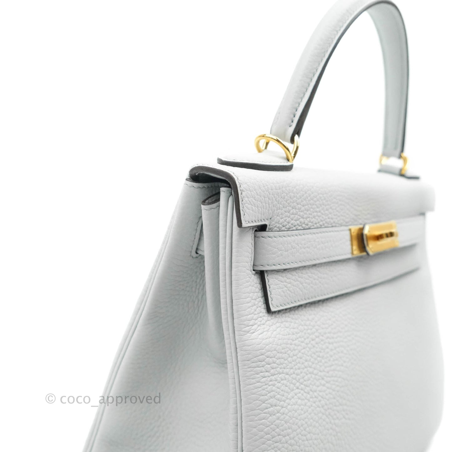 Hermès Kelly 28 Retourne Taurillon Clemence Bleu Pale Gold Hardware