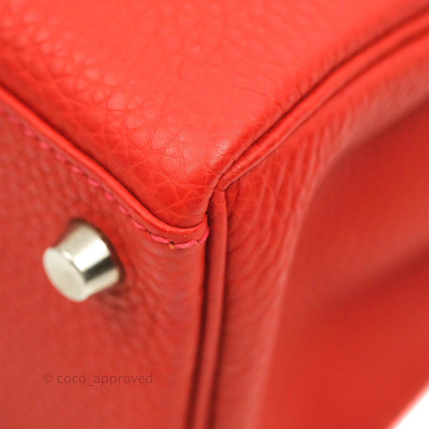 Hermès Kelly 28 Retourne Taurillon Red Clemence Palladium Hardware