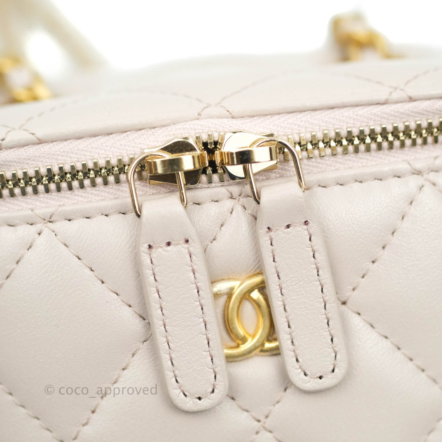 Chanel Classic Mini Pearl Crush Vanity With Chain Lilac Pink Lambskin Aged Gold Hardware