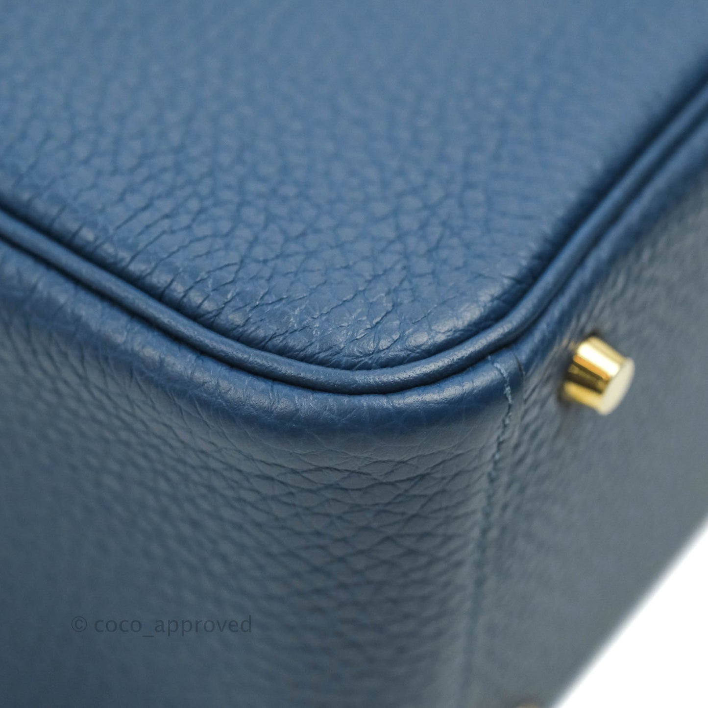 Hermès Mini Lindy 20 Deep Blue Clemence Gold Hardware