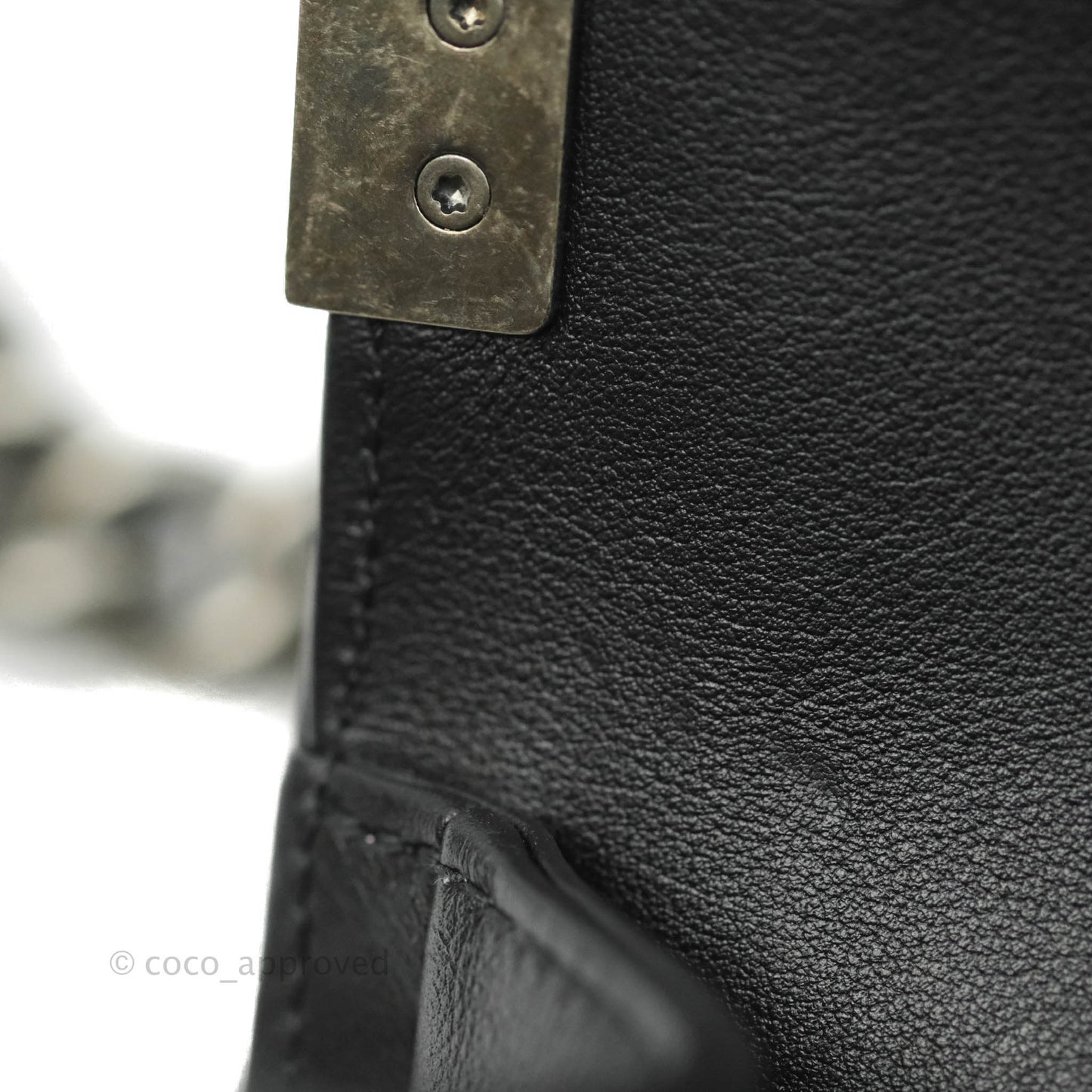 Chanel Quilted Medium Black Calfskin Boy Flap Ruthenium Hardware