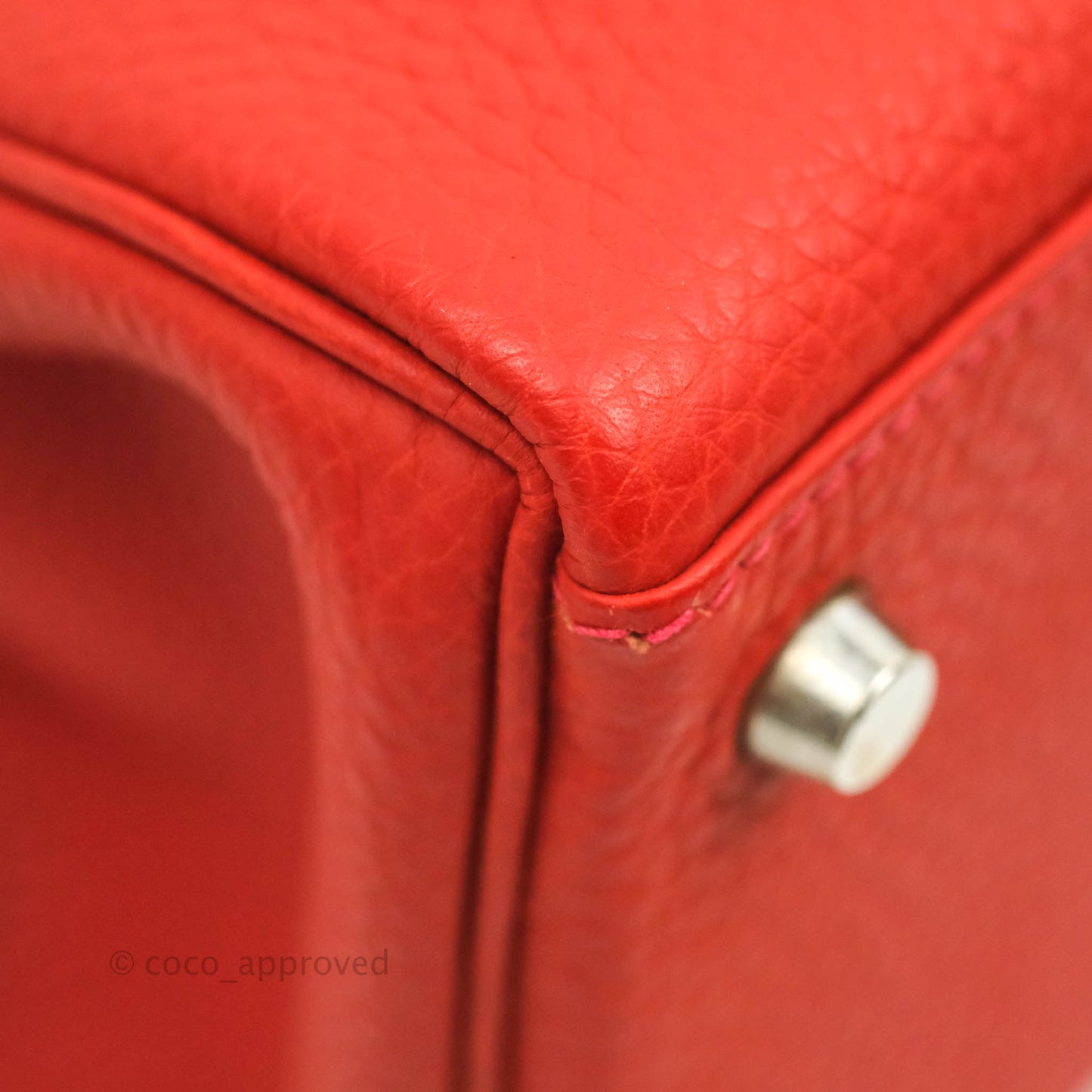Hermès Kelly 28 Retourne Taurillon Red Clemence Palladium Hardware