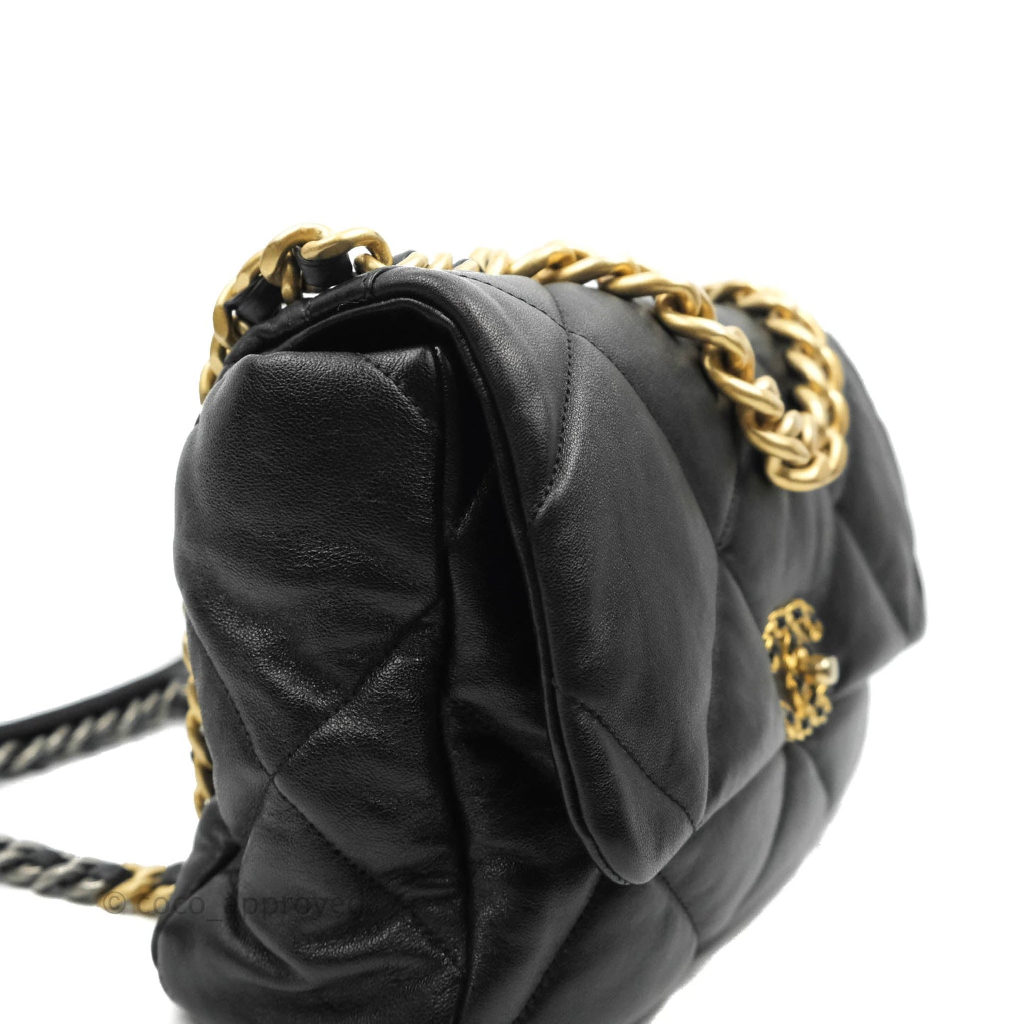 Chanel 19 Medium Black Goatskin Mixed Hardware