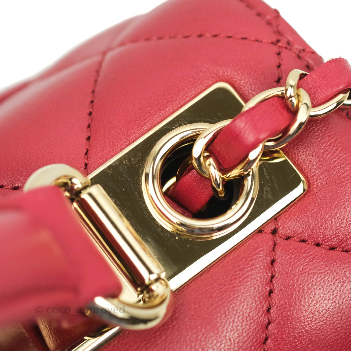 Chanel Small Quilted Trendy CC Red Lambskin Gold Hardware