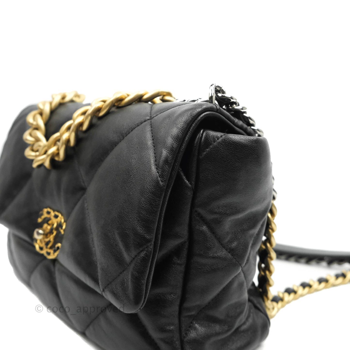 Chanel 19 Medium Black Goatskin Mixed Hardware
