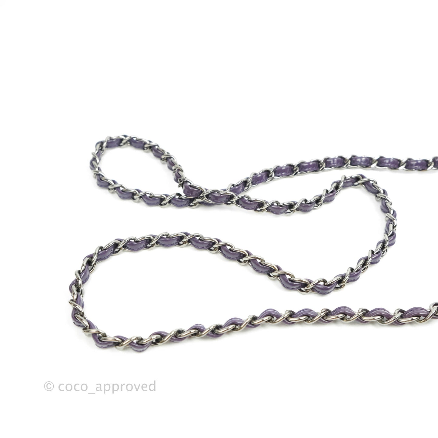 Chanel Quilted Mini Rectangular Flap Purple Patent Gun Metal