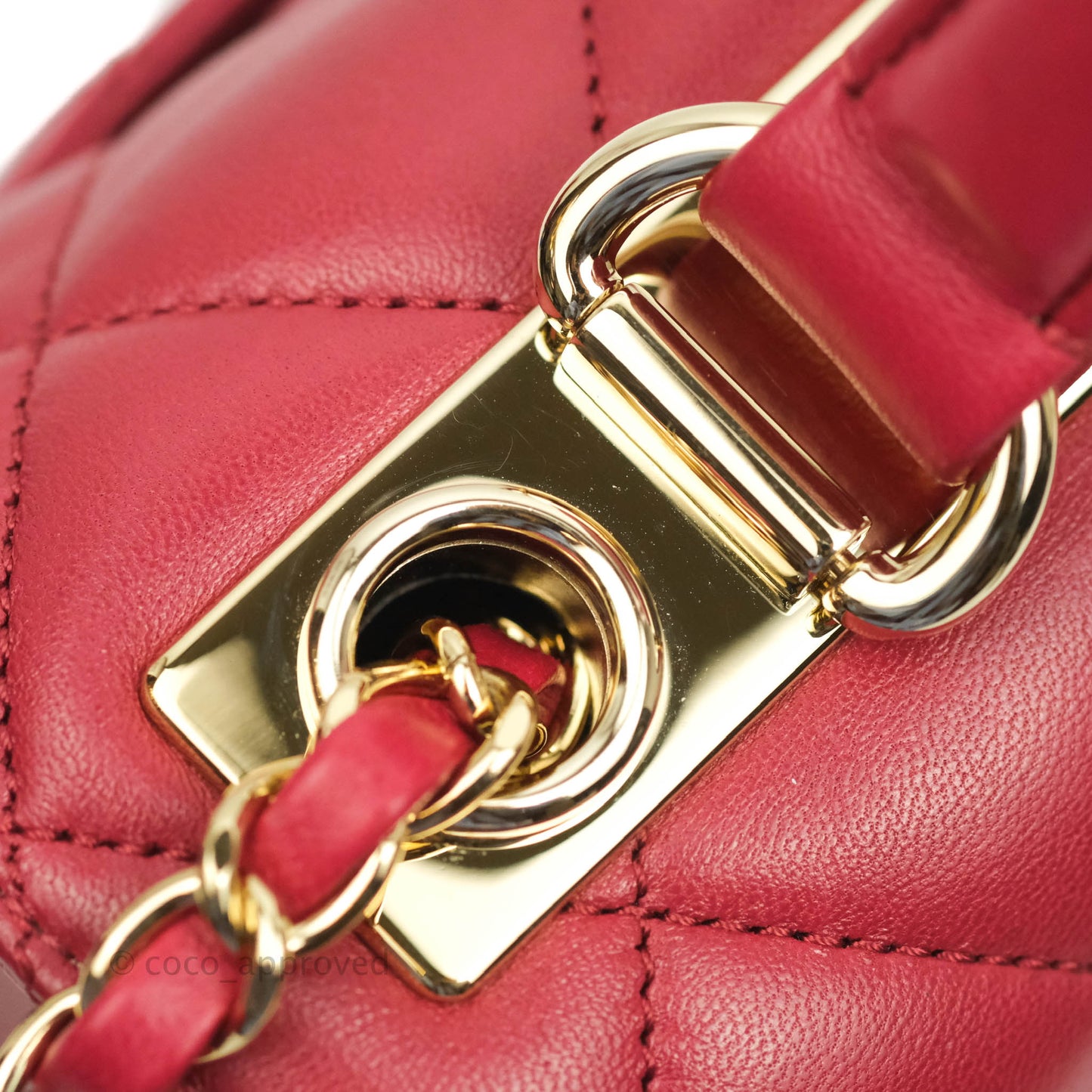 Chanel Small Quilted Trendy CC Red Lambskin Gold Hardware