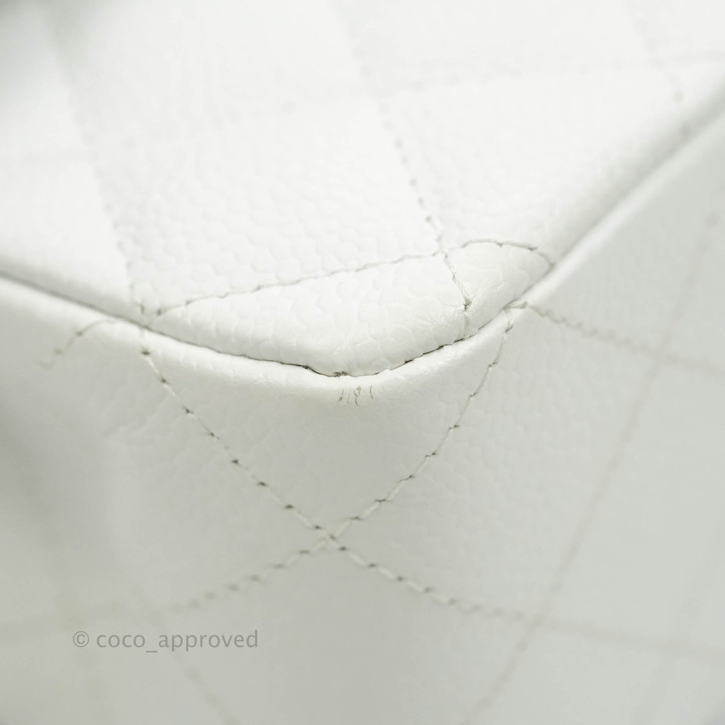 Chanel Quilted M/L Medium Double Flap White Caviar Gold Hardware