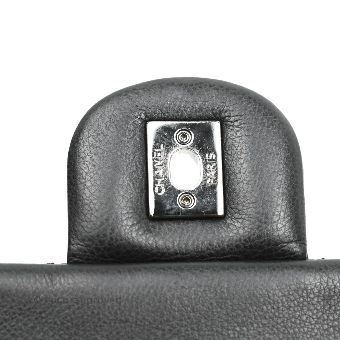 Chanel Quilted & Chevron Flap Bag Black Calfskin Gun Metal Chains Strap