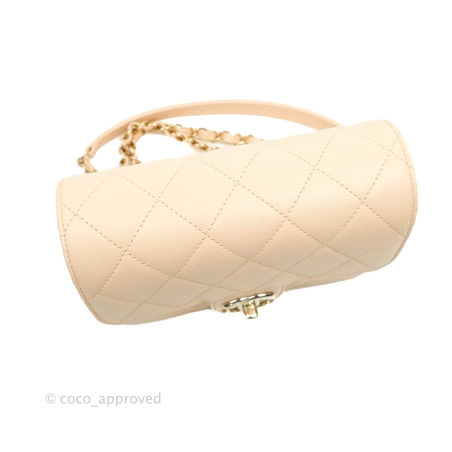 Chanel Quilted Small Like The Wallet Flap Light Beige Caviar Light Gold Hardware 22C