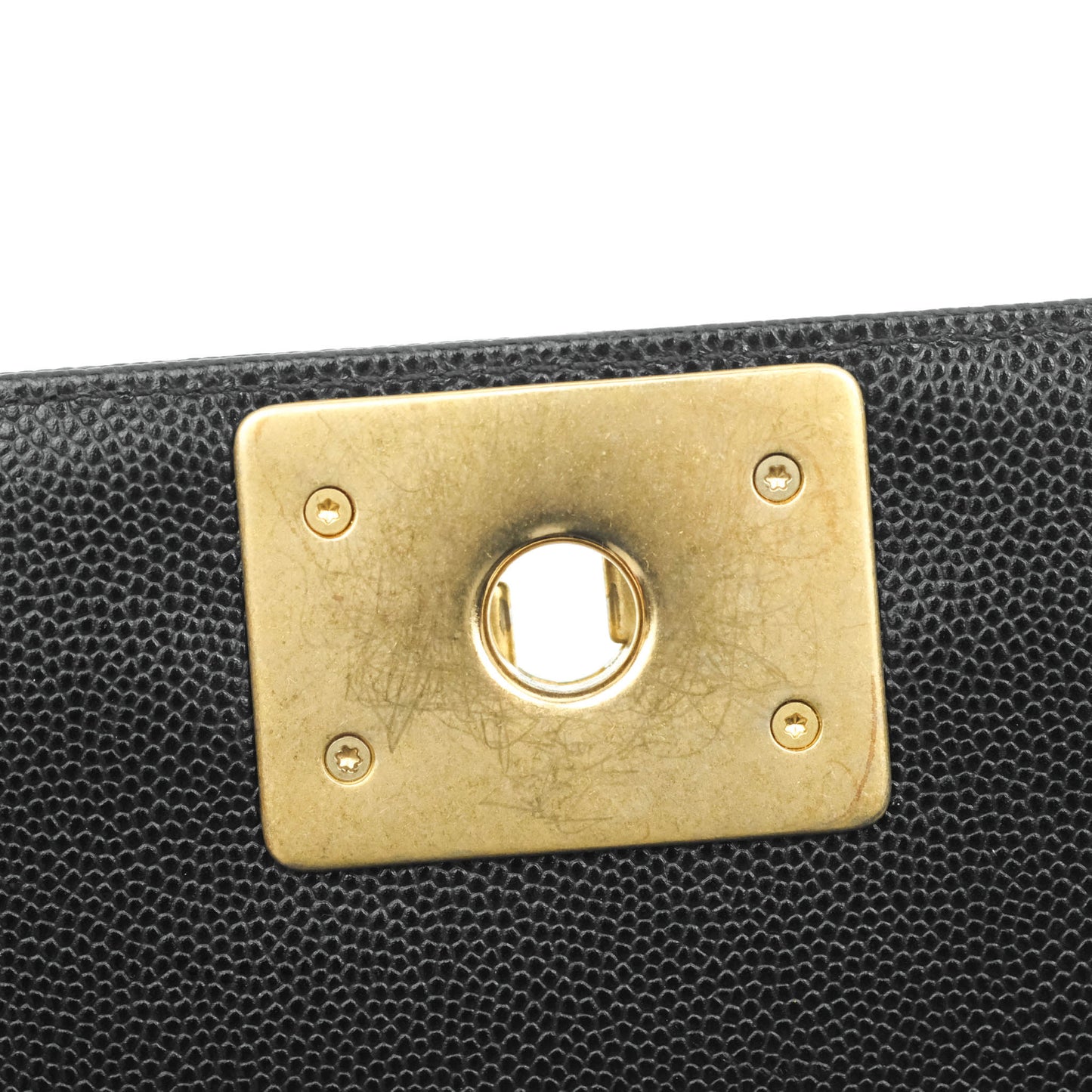 Chanel Medium Quilted Boy Black Caviar Aged Gold Hardware