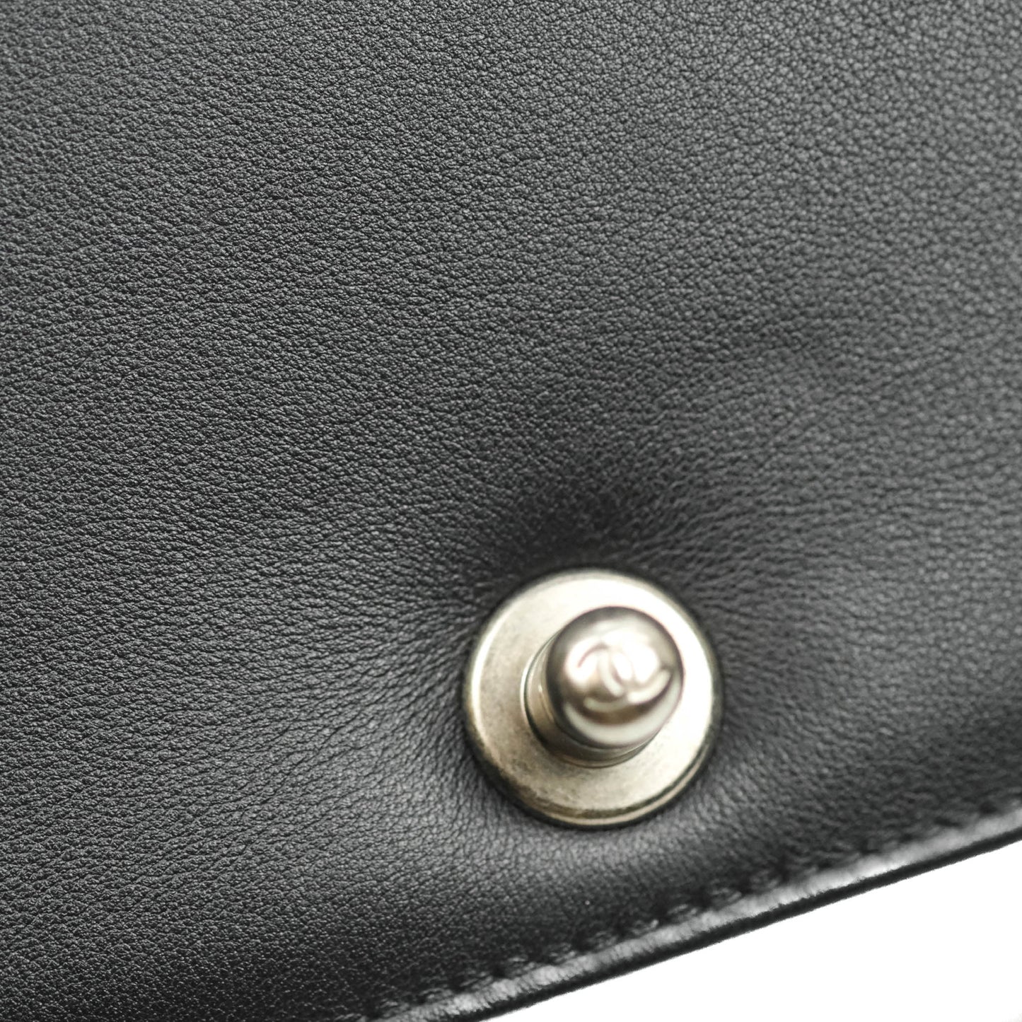 Chanel Quilted Medium Black Calfskin Boy Flap Ruthenium Hardware
