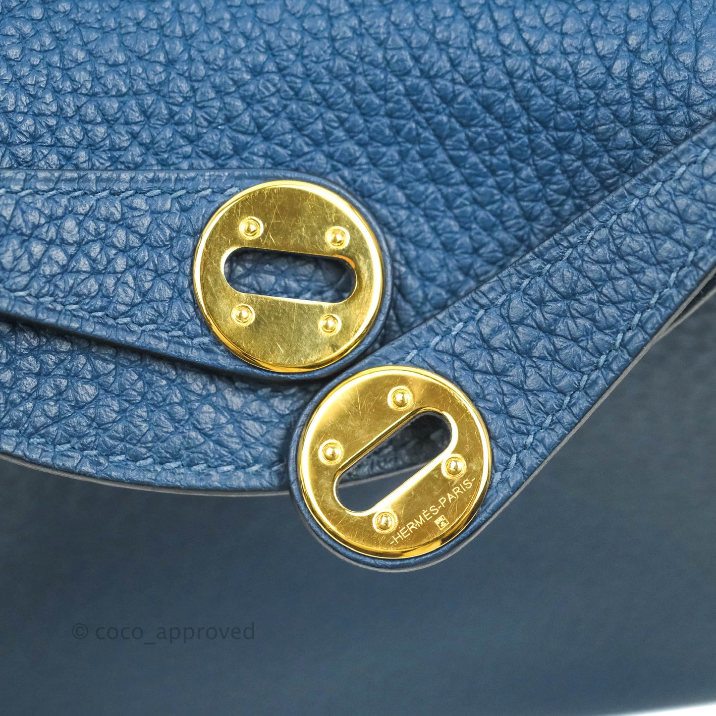 Hermès Mini Lindy 20 Deep Blue Clemence Gold Hardware