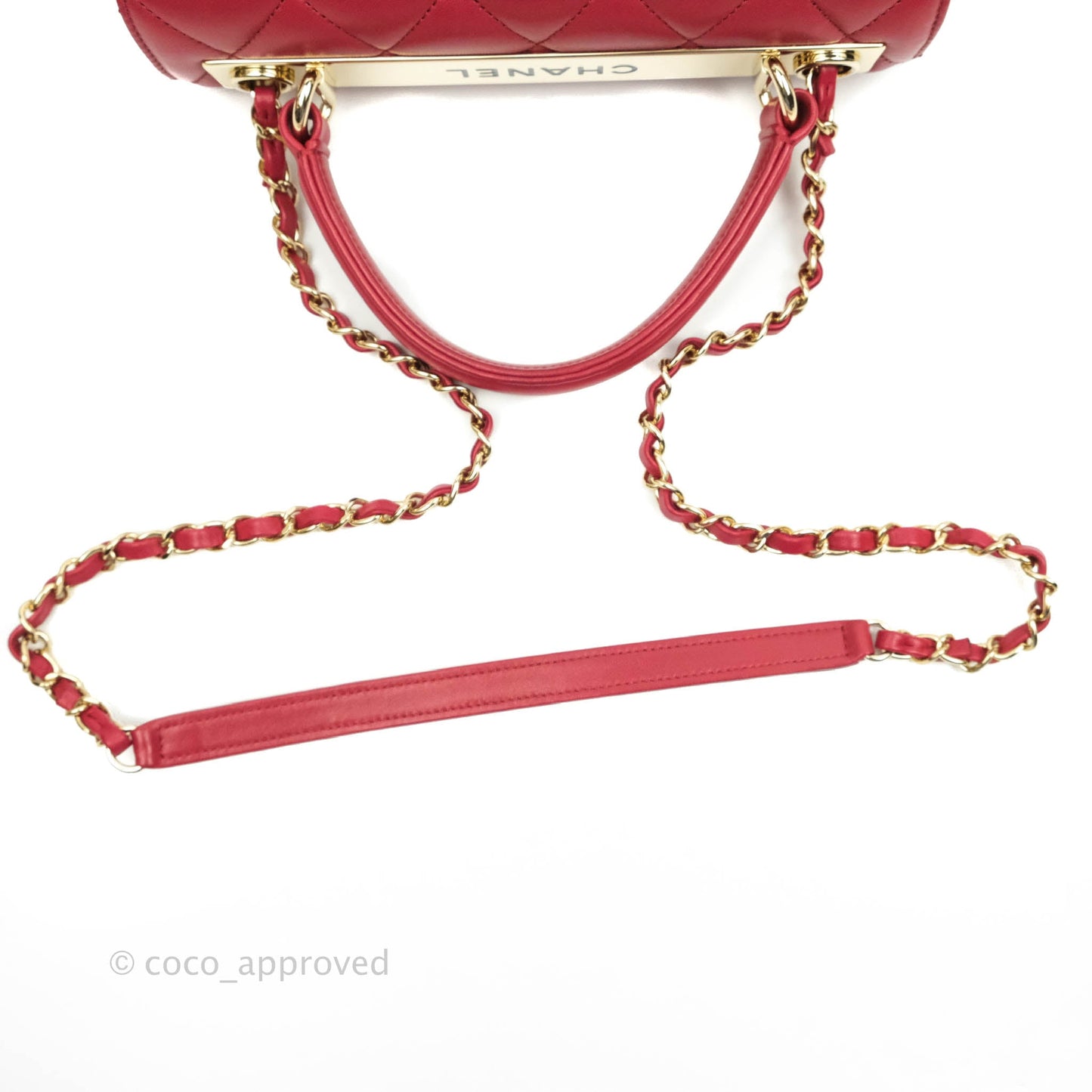 Chanel Small Quilted Trendy CC Red Lambskin Gold Hardware