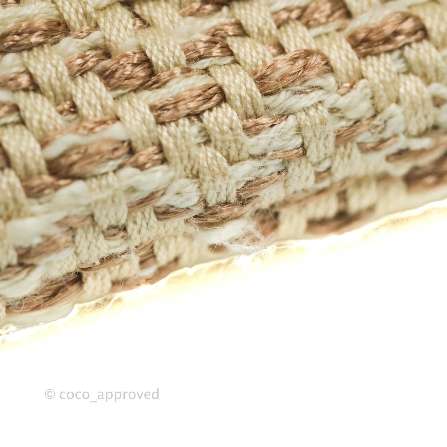 Chanel M/L Medium Flap Beige Tweed Chain Braid Aged Gold Hardware 19P