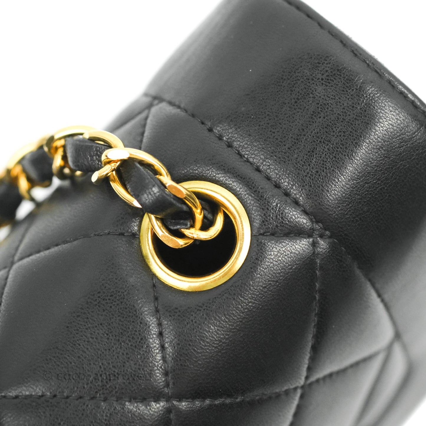 Chanel Vintage Small Quilted Classic Diana Flap Bag Black Lambskin 24K Gold Hardware