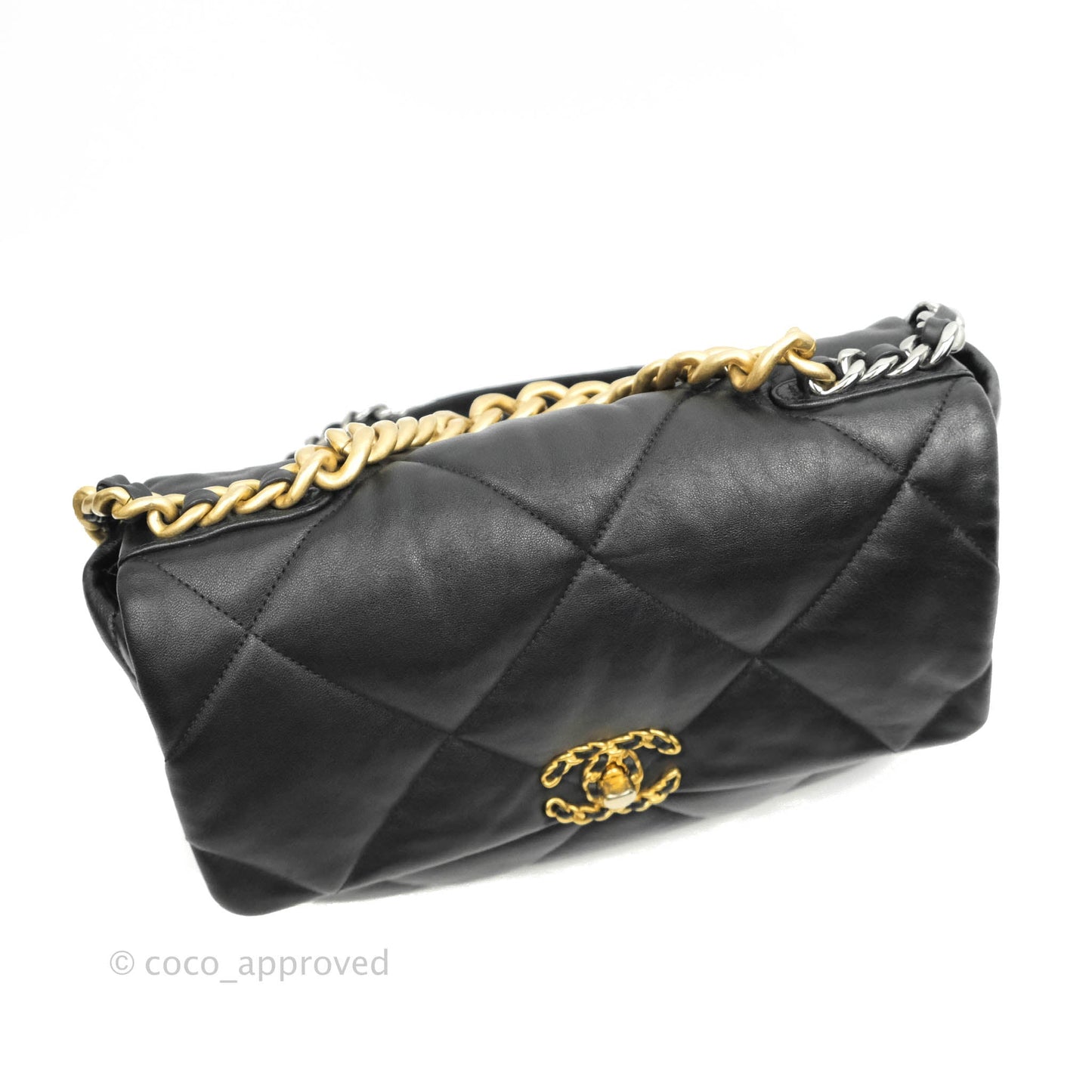 Chanel 19 Medium Black Goatskin Mixed Hardware