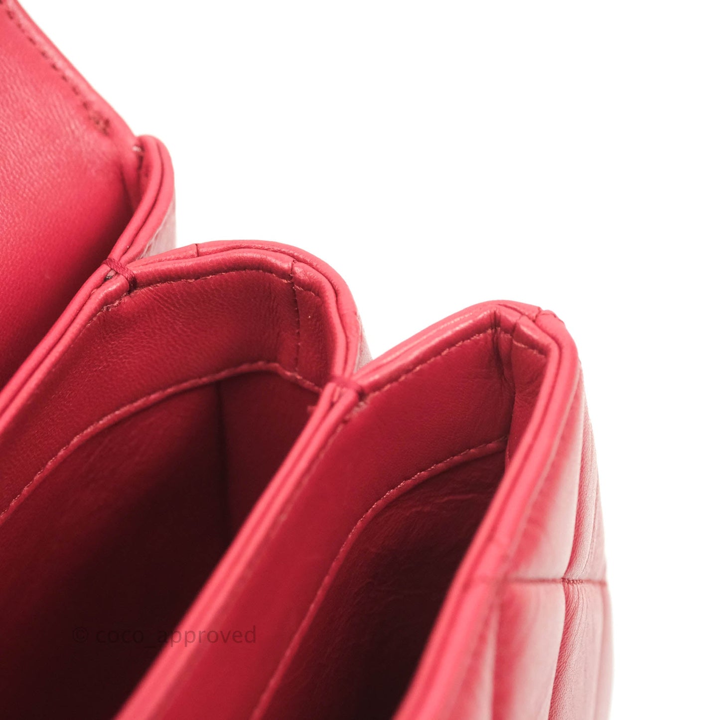 Chanel Small Quilted Trendy CC Red Lambskin Gold Hardware