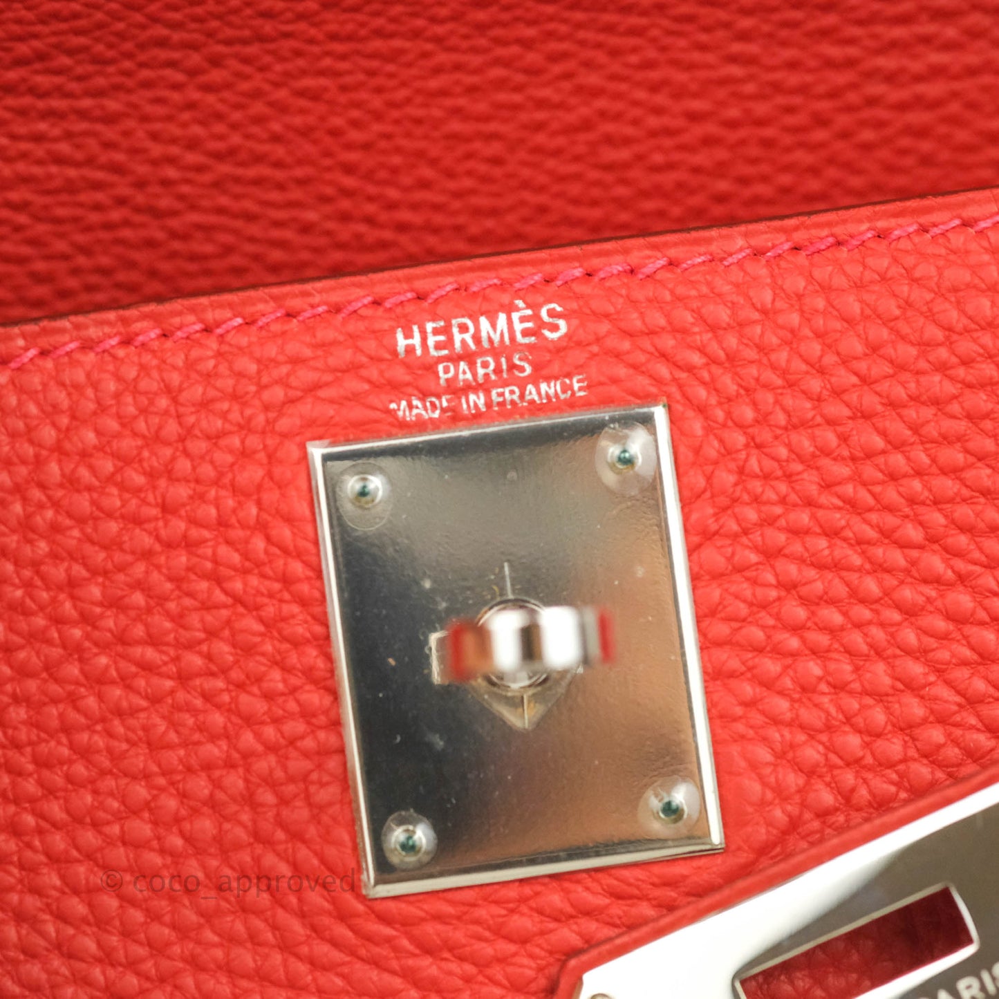 Hermès Kelly 28 Retourne Taurillon Red Clemence Palladium Hardware